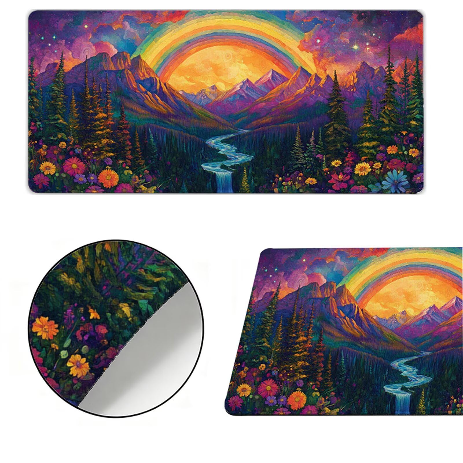 Podkładka pod mysz XXL 1200x400x3mm podkładka pod mysz kolorowa podkładka pod mysz górska poprawia precyzję i szybkość, wodoodporne antypoślizgowe, szyte krawędzie, akcesoria do gier, komputer biurowy