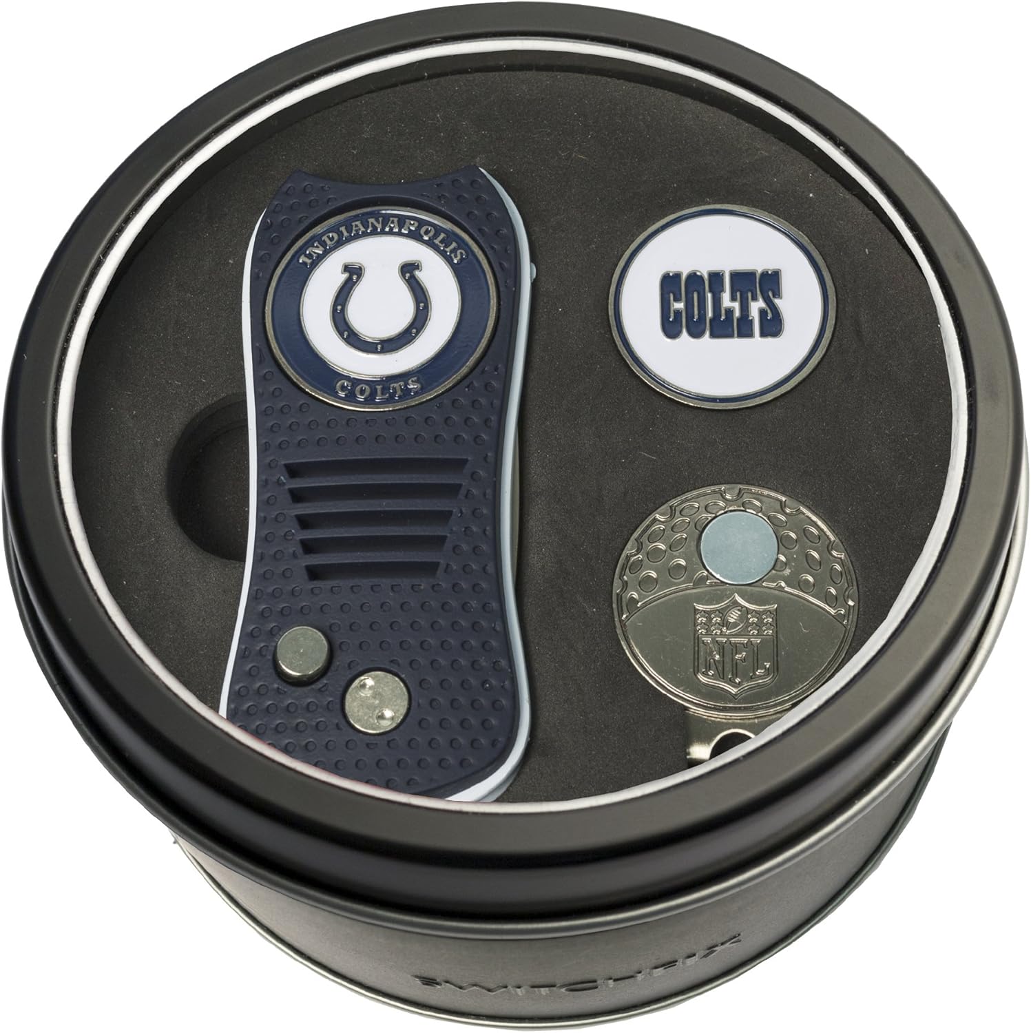 Team Golf NFL Denver Broncos Gift Set Switchfix Divot Tool, Cap Clip, & 2 Double-Sided Enamel Ball Markers, Patented Design, Less Damage to Greens, Switchblade Mechanism : Everything Else