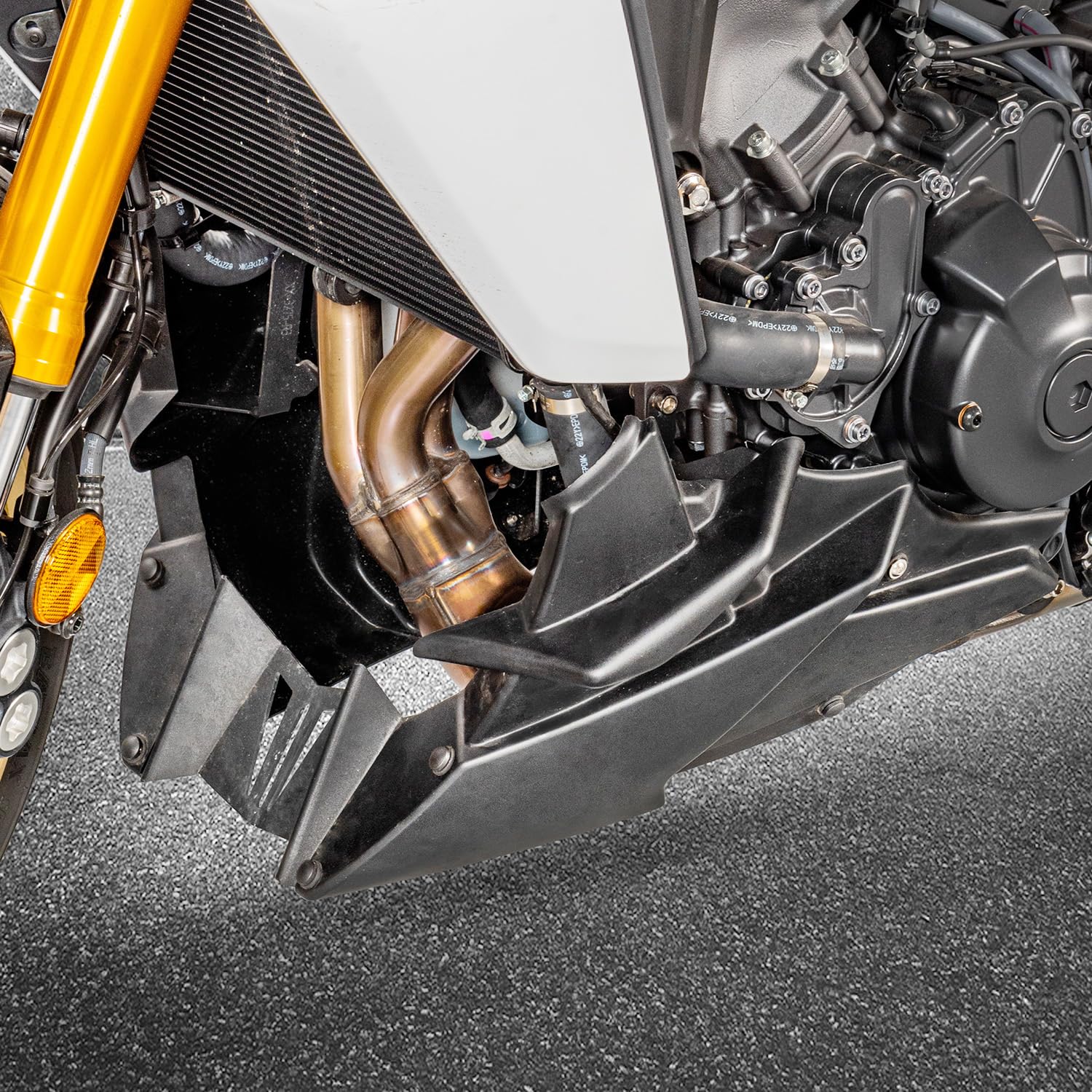Protector de Motor para Motocicleta alerón para Panza, carenado Inferior Compatible con Y-amaha MT09 MT 09 MT-09 SP 2021 2022 2023 ABS Bellypan Kit de Panel (Negro Mate)