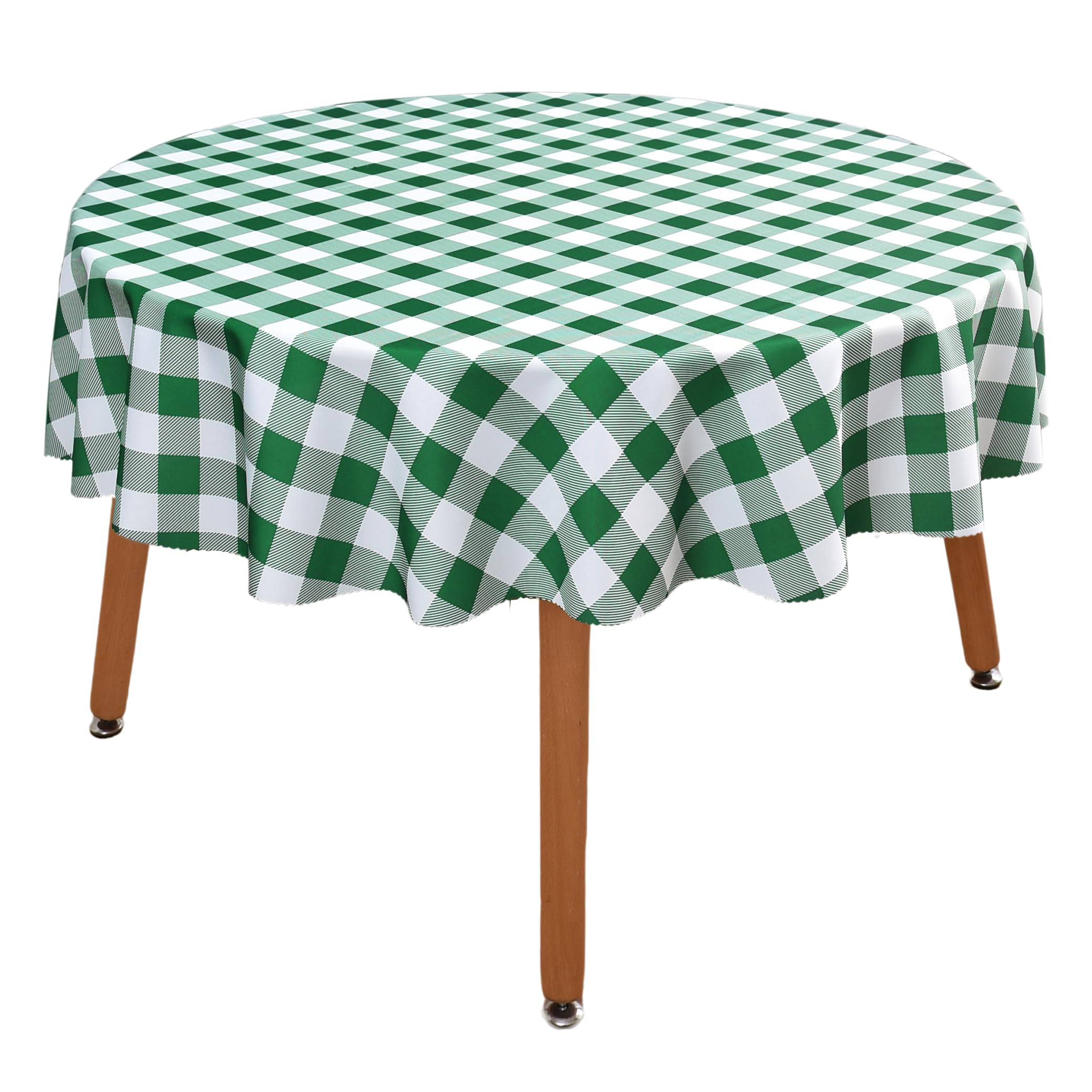 Photo 1 of Essifunia Waterproof Plaid Tablecloth - 58" Round