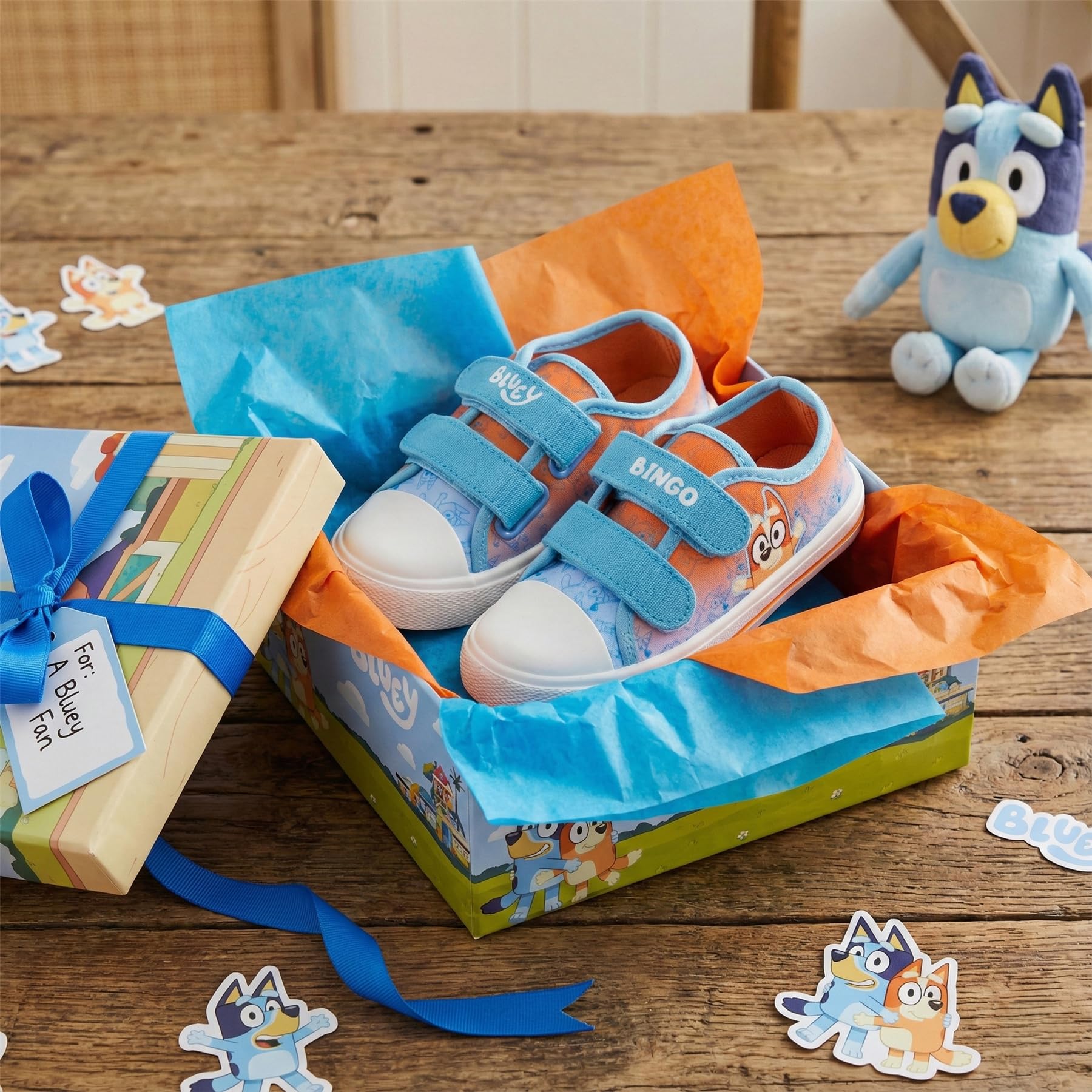 Tenis de lona Bluey Bingo para niños y niñas, con licencia oficial, duraderos, elegantes, cómodos, para uso diario, ligeros, festivales, fiestas, antideslizantes, para caminar