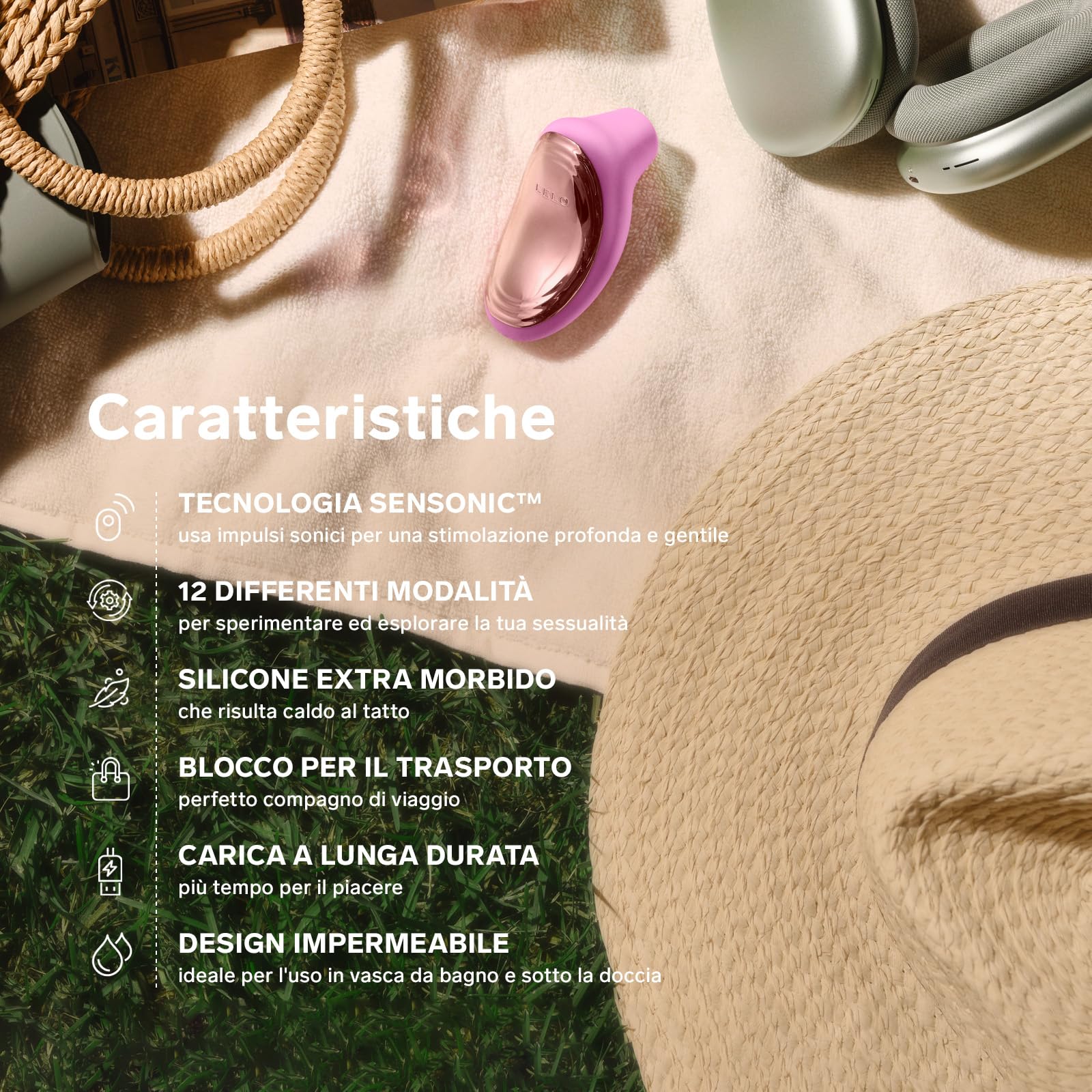 LELO SONA 2 Travel Vibratore Femminile Succhia Clitoride per Donna con 12 Modalità di Piacere e Tecnologia Sonic Wave, Sex Toy, Vibratore per Donna, Pink