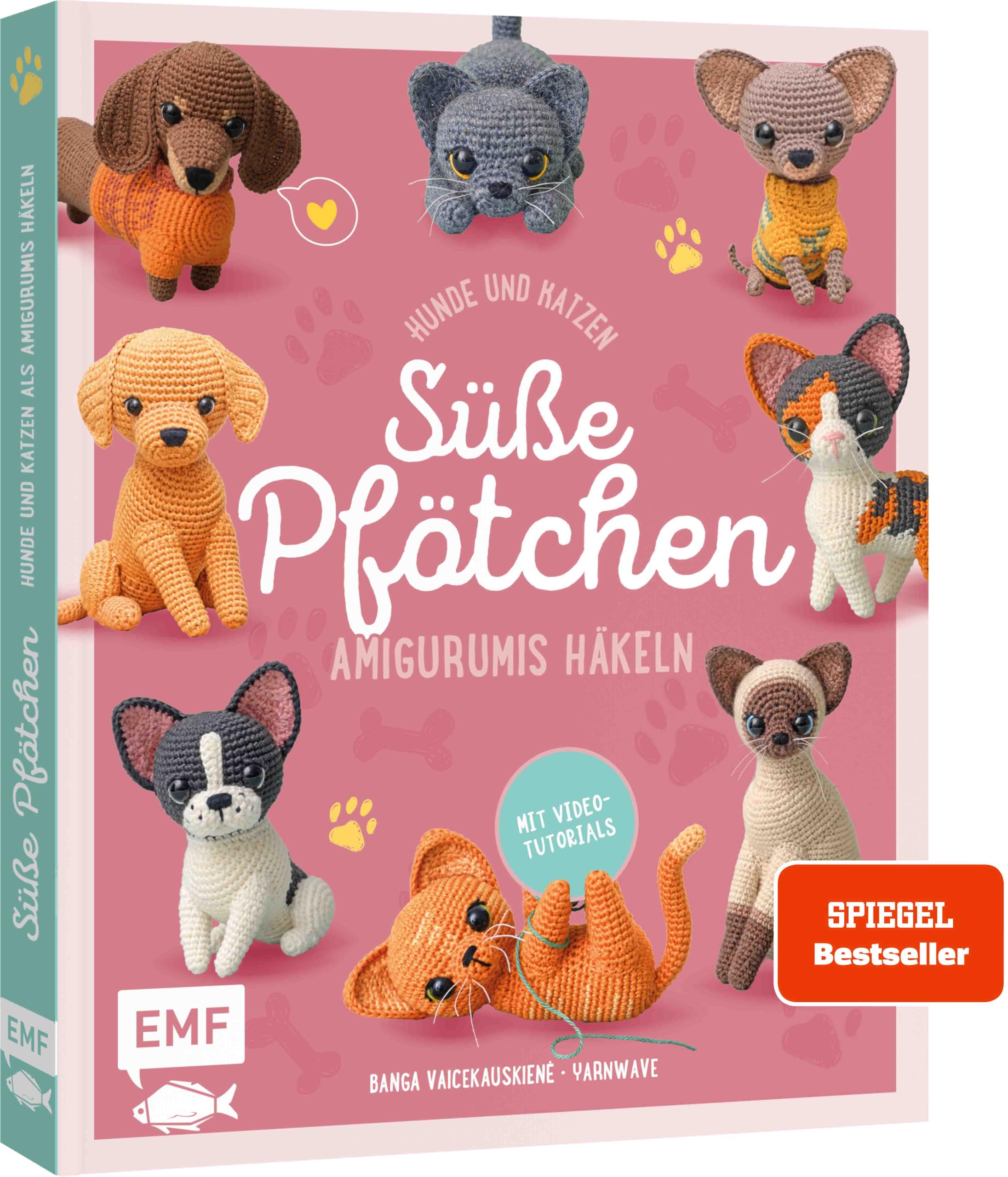 Süße Pfötchen - Hunde und Katzen als Amigurumis häkeln: 15 zuckersüße Projekte für Hundefreund*innen und Katzenliebhaber*innen - mit Video-Tutorials zu allen Häkelgrundlagen