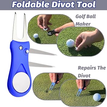 11 Pcs Golf Accessories Kit, Include Golf Ball Bag with Hook Tees Towel Cleaner Brush Ball Marker Divot Tool Score Counter