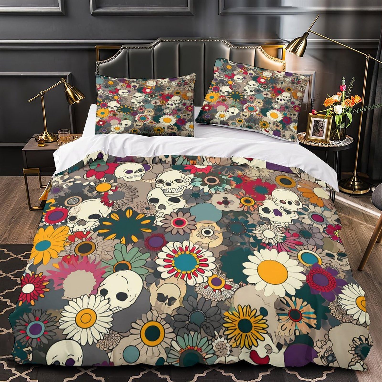Housse de couette psychédélique 135x200 microfibre
