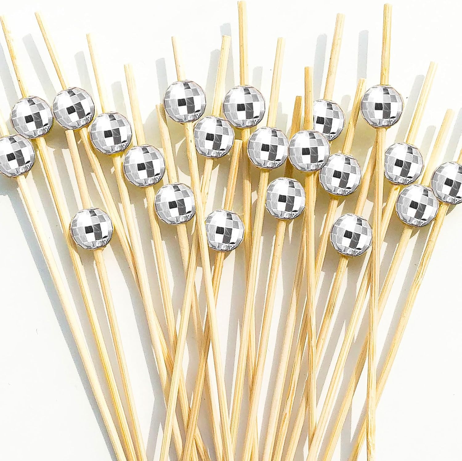 100Pcs Disco Ball Cocktail Picks, Fancy Toothpicks for Appetizers