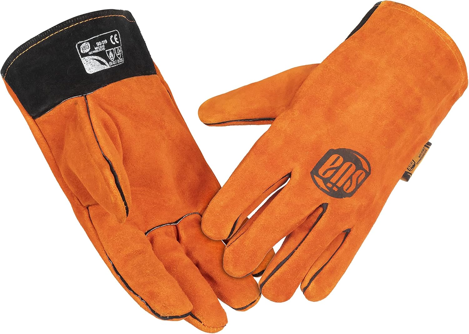 SÜA Premium Split Leather Welding Gloves - Back Single Piece - Full Cotton Fleece Lining Size L