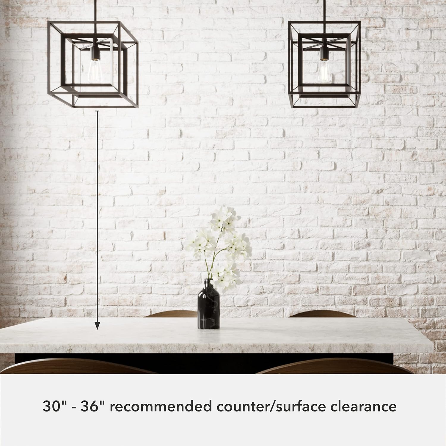 Hunter - Doherty 1-Light Onyx Bengal, Industrial Style, Dimmable, Medium Size Pendant Light for Bedrooms, Kitchens, Dining, Living Rooms - 19407