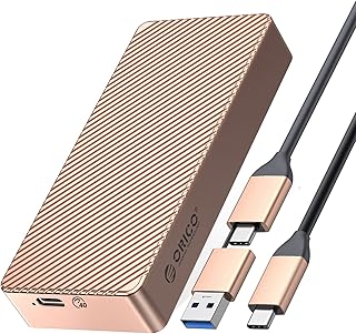ORICO NVMe SSD Enclosure 40Gbps M.2 to USB-C Adapter for NVMe M-Key 4TB SSD 2280, Aluminum M2 External SSD Case, Compatible with Thunderbolt 3/4 USB3.2/3.1/3.0/Type C -M214-Gold