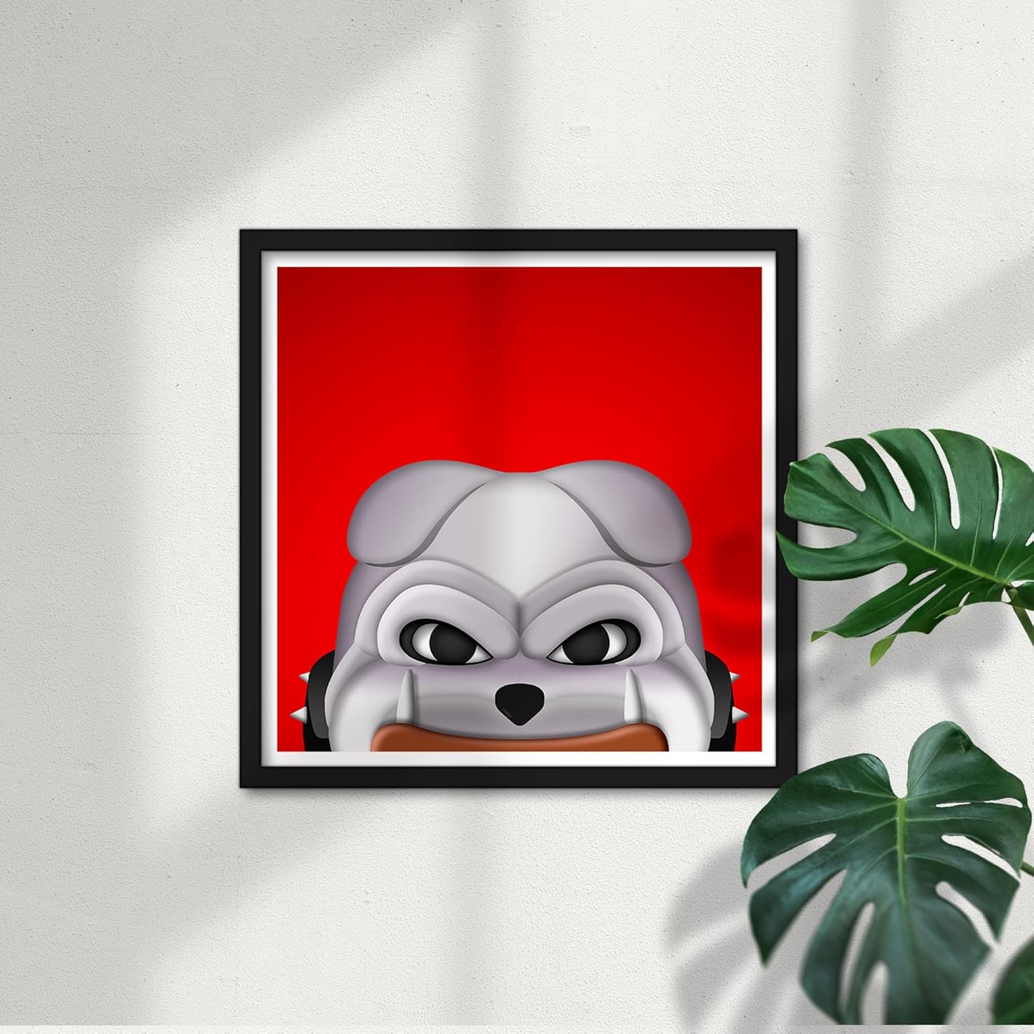GEORGIA BULLDOGS Harry Dawg Minimalist College Mascot Fine Art Print by S. Preston - Contemporary Kids Room Wall Decor, 12" x 12" Unframed Collectible Poster, Colorful Clean Sports Artwork