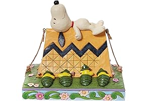 Enesco Jim Shore Peanuts Snoopy and Woodstock Camping Figurine 6.6 Inch