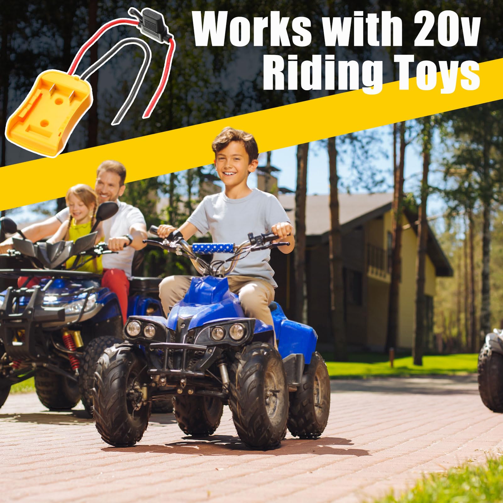 Pickmesh Paquete de 4 adaptadores de ruedas compatibles con Dewalt de 20 V, kit convertidor de adaptador de batería para coche RC, robótica, camión a control remoto, conector de alimentación con