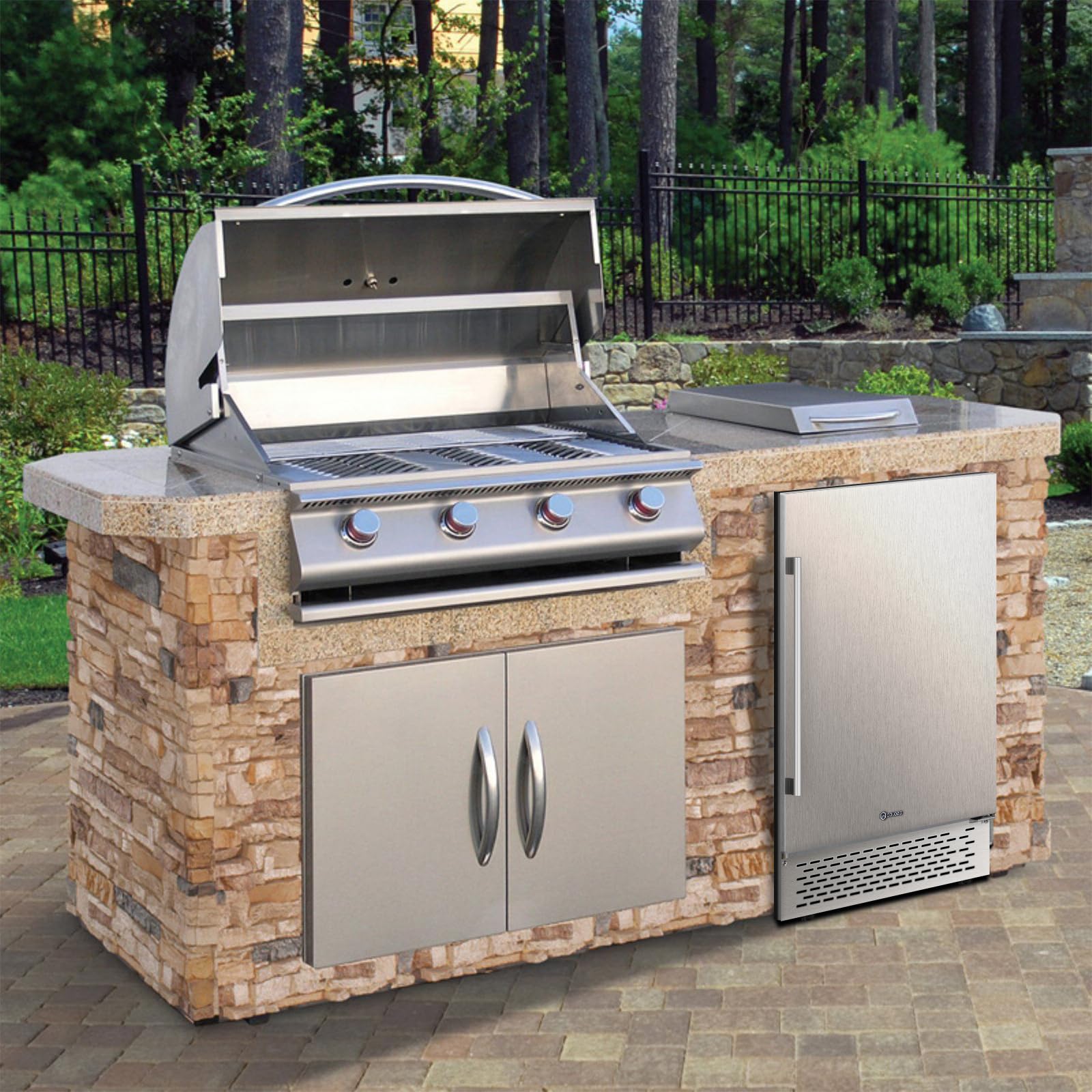Colzer 24 Inch Beverage Refrigerator, Stainless Steel Beverage Fridge, Under Counter Beer Mini Fridge, Indoor/Outdoor Refrigerator Cooler For 190 Cans, Beverage Cooler For Patio/Kitchen/Party on Fridge.com - View 5