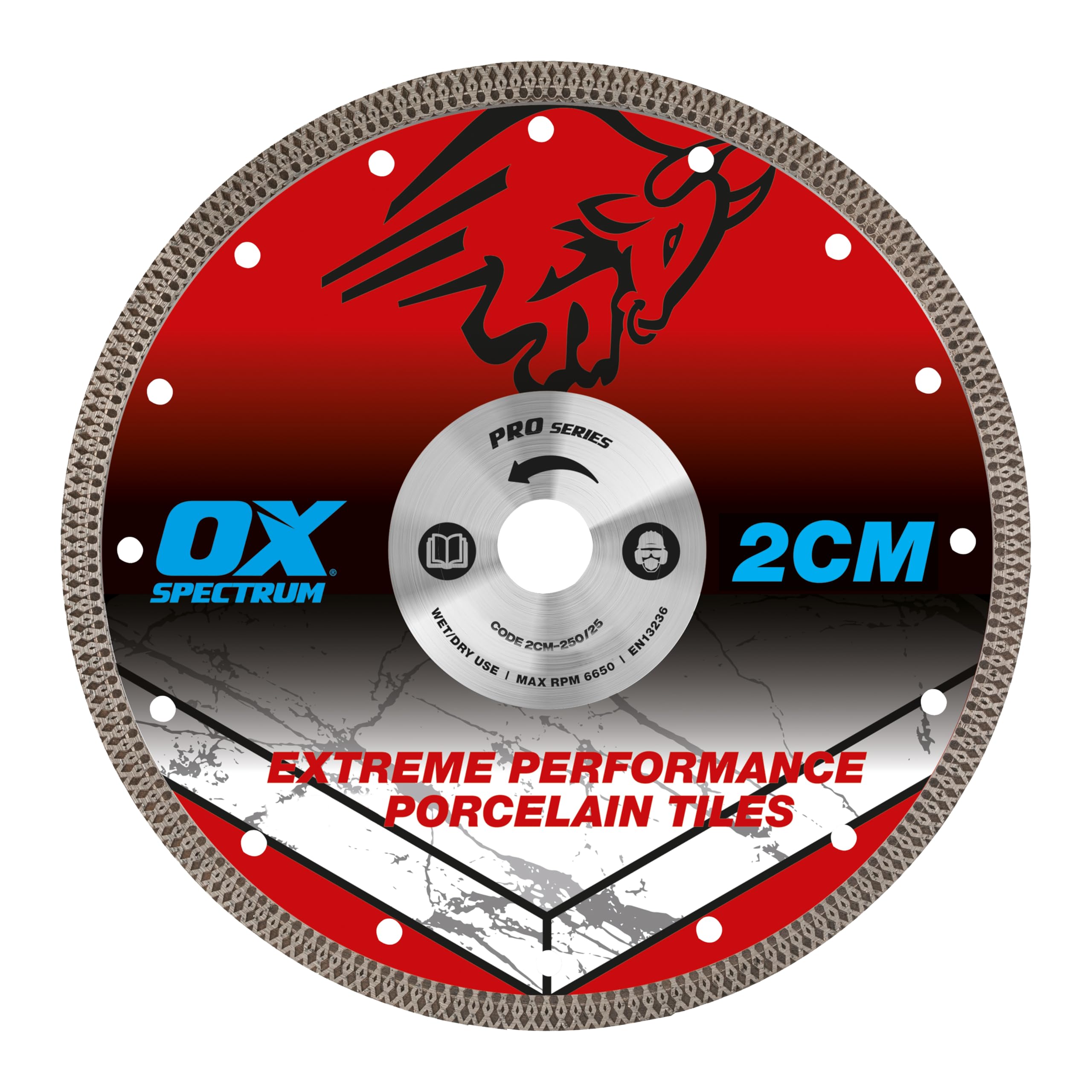 Ox Pro 2Cm Porcelain Cutting Blade - 250/25.4Mm