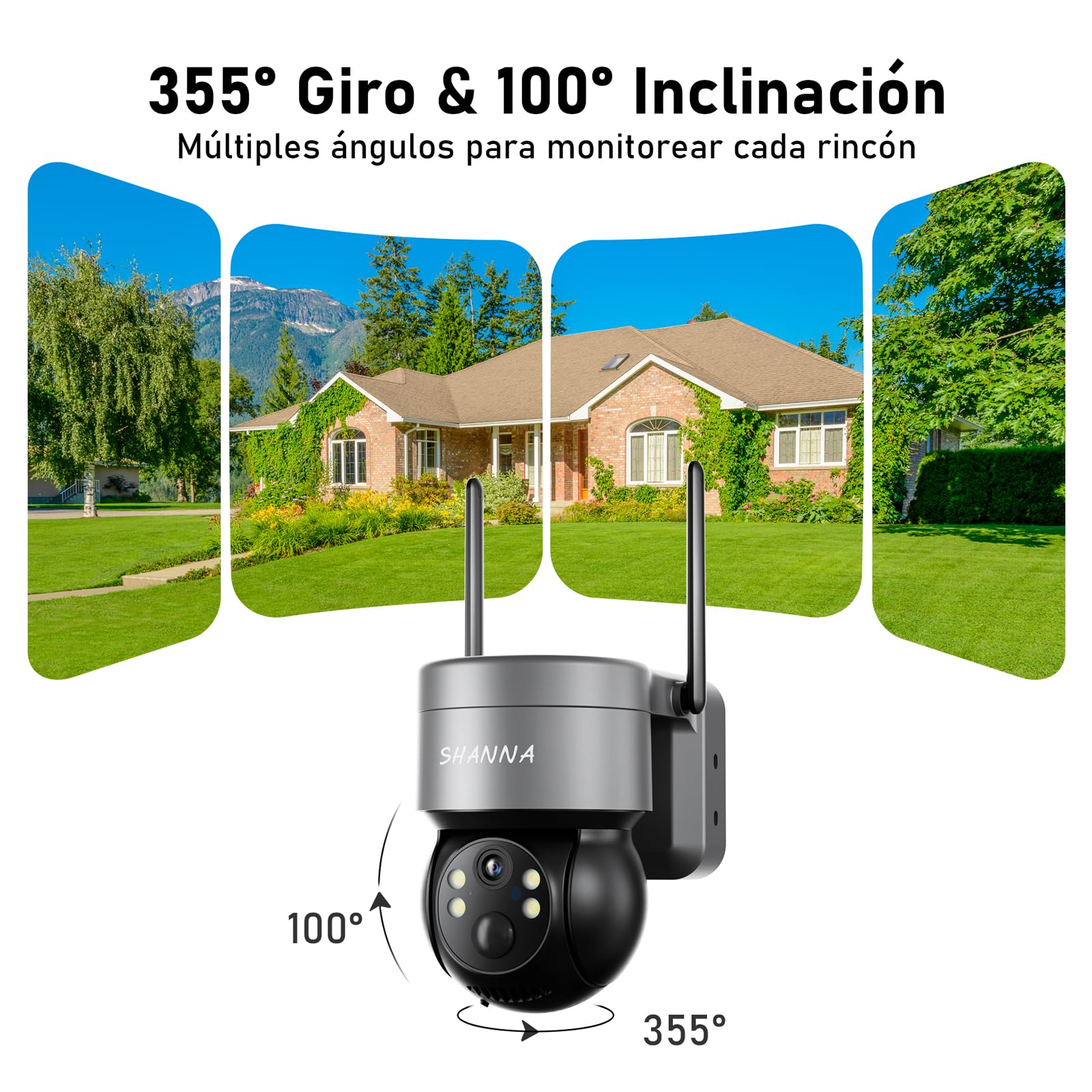 4G LTE Camara Vigilancia SIM,2K Camara Solar 4G,Videovigilancia sin Internet con Baterías de 10400mAh,Detección de Movimiento,Visión Nocturna a Color,Seguimiento Automático,Audio de Dos Vías,IP66