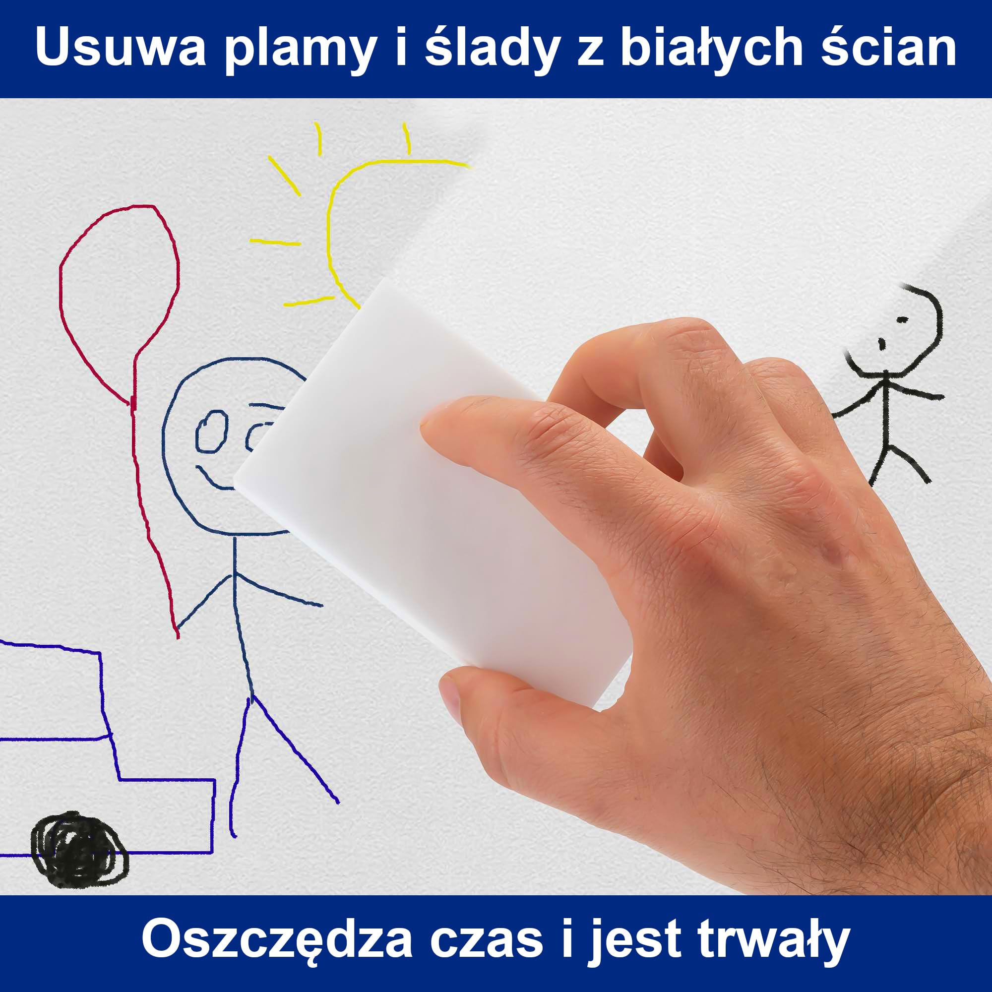 Zestaw 10 Magicznych Gąbek – Gumka do Czyszczenia Ścian, Mebli, Butów, Podłóg, Tapet i Drzwi – Gąbka Melaminowa o Podwójnej Gęstości – Magic Eraser Sponge (Biała)