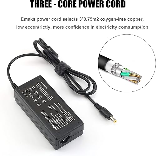 Miniatura 5 de Adaptador de corriente alterna de 65 W, cargador para computadora portátil, fuente de alimentación para Acer Aspire 5 A515 A515-43 A515-51-51