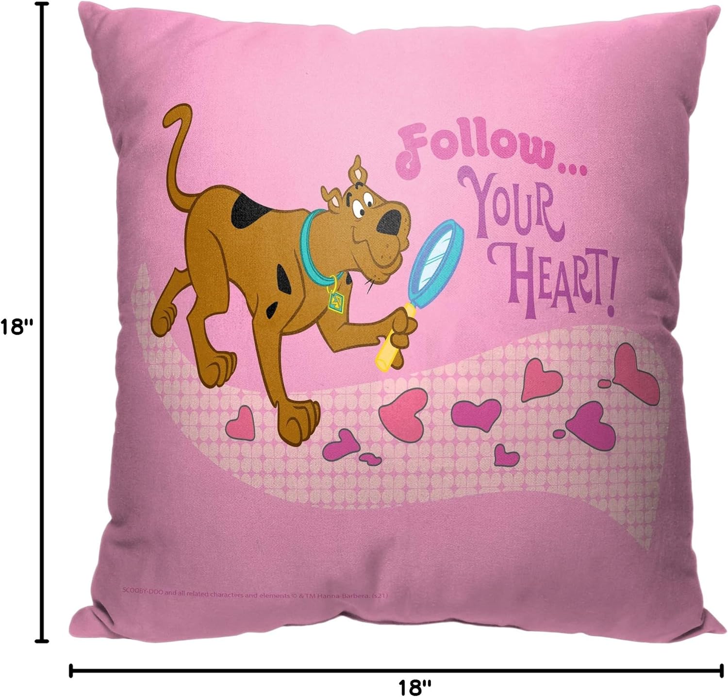 Northwest Scooby Doo Pillow, 18" x 18", Follow Your Heart