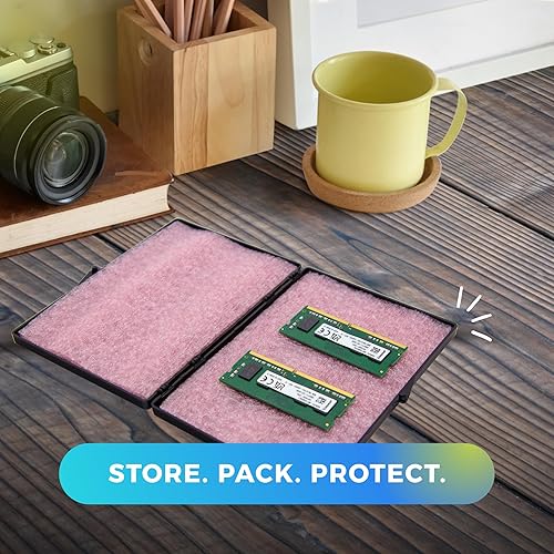 Miniatura 7 de 5 estuches de almacenamiento antiestáticos con inserto de espuma, 6 pulgadas de largo x 4 pulgadas de ancho x 0.5 pulgadas de alto, fabricadas en