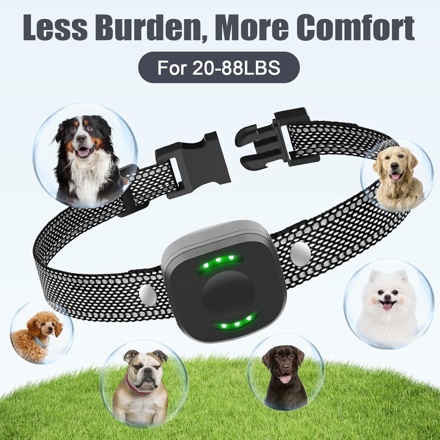 Collar de Adiestramiento para Perros Recargable y Resistente 3 Modos de Sonido, Vibración, Boost Vibración, Rango Remoto de 300 Metros