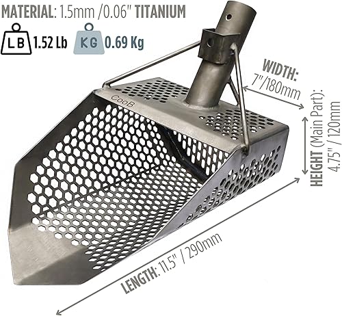 Miniatura 3 de CooB Exclusive Titanium Sand Scoop Metal Detector Detecting Hunting Tool. Ultra Light and Very Strong (Titanium Hunter)