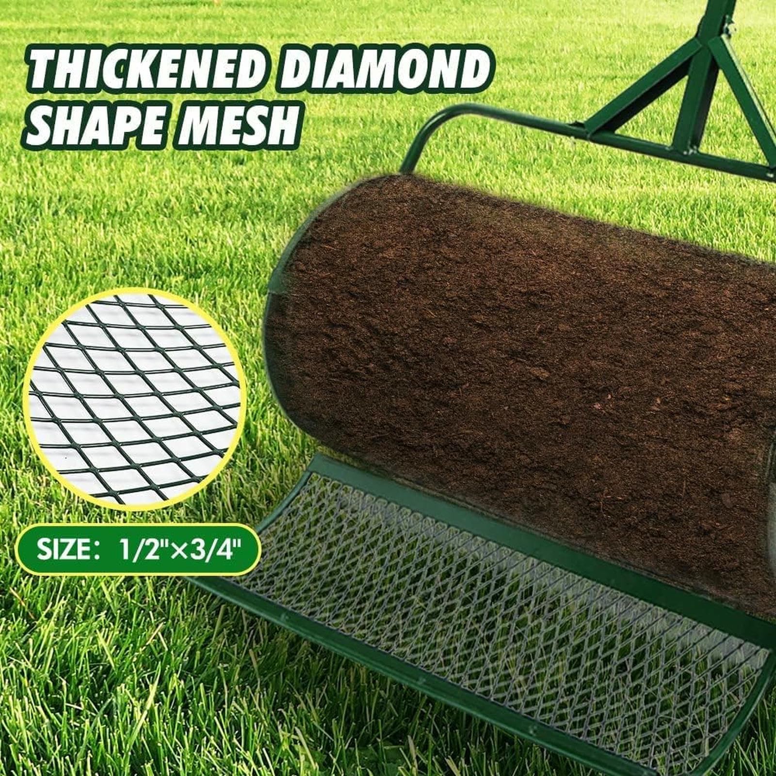Distribuidor de Compost, Distribuidor de turba, Distribuidor de Fertilizantes, Distribuidor de Malla metálica Ligero y Duradero, para Plantar y sembrar