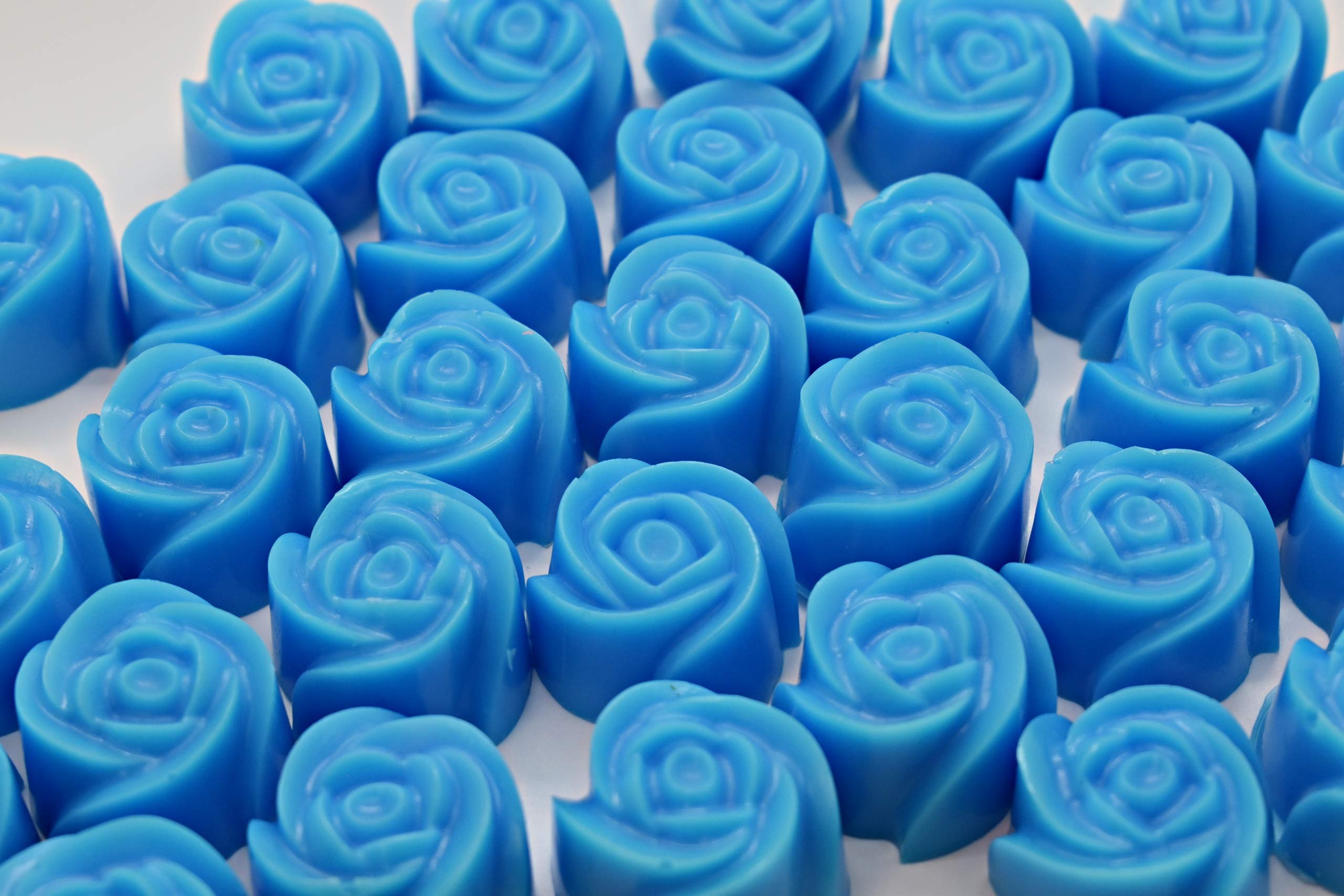 50 x Mini-Rosen-Seife – Gastgeschenke für Hochzeit, Geburtstag, Party, Duft, Großpackung Oq (Blau – Jellybean)