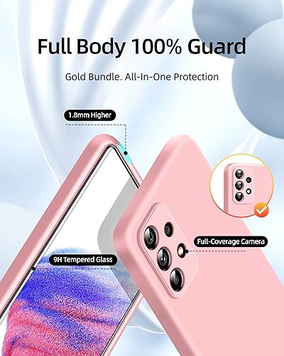 Miniatura 2 de Dssairo Funda 3 en 1 para Samsung Galaxy A53 5G, con 2 protectores de pantalla, protección de cámara, funda protectora delgada de silicona líquida a