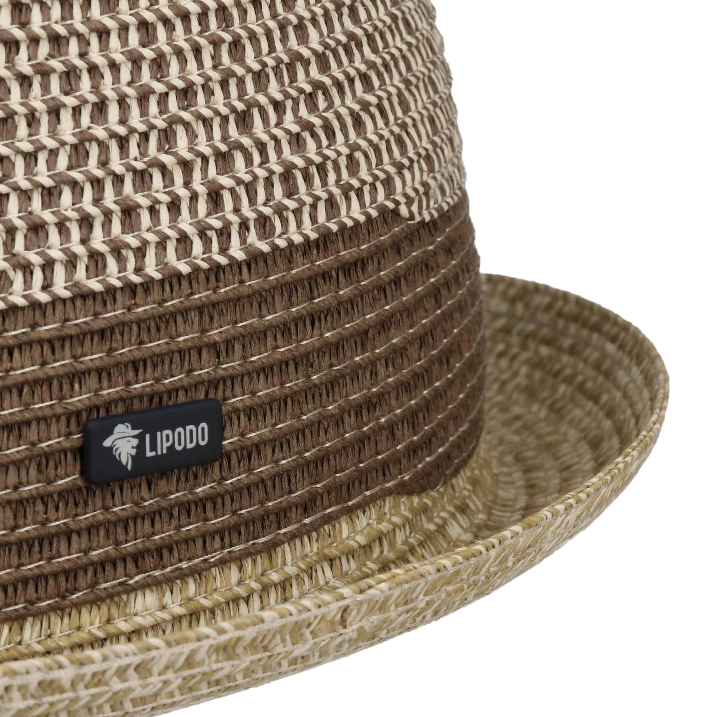 Lipodo Ennario Pork Pie Strohhut Klassischer Schnitt Made in Italy Herren