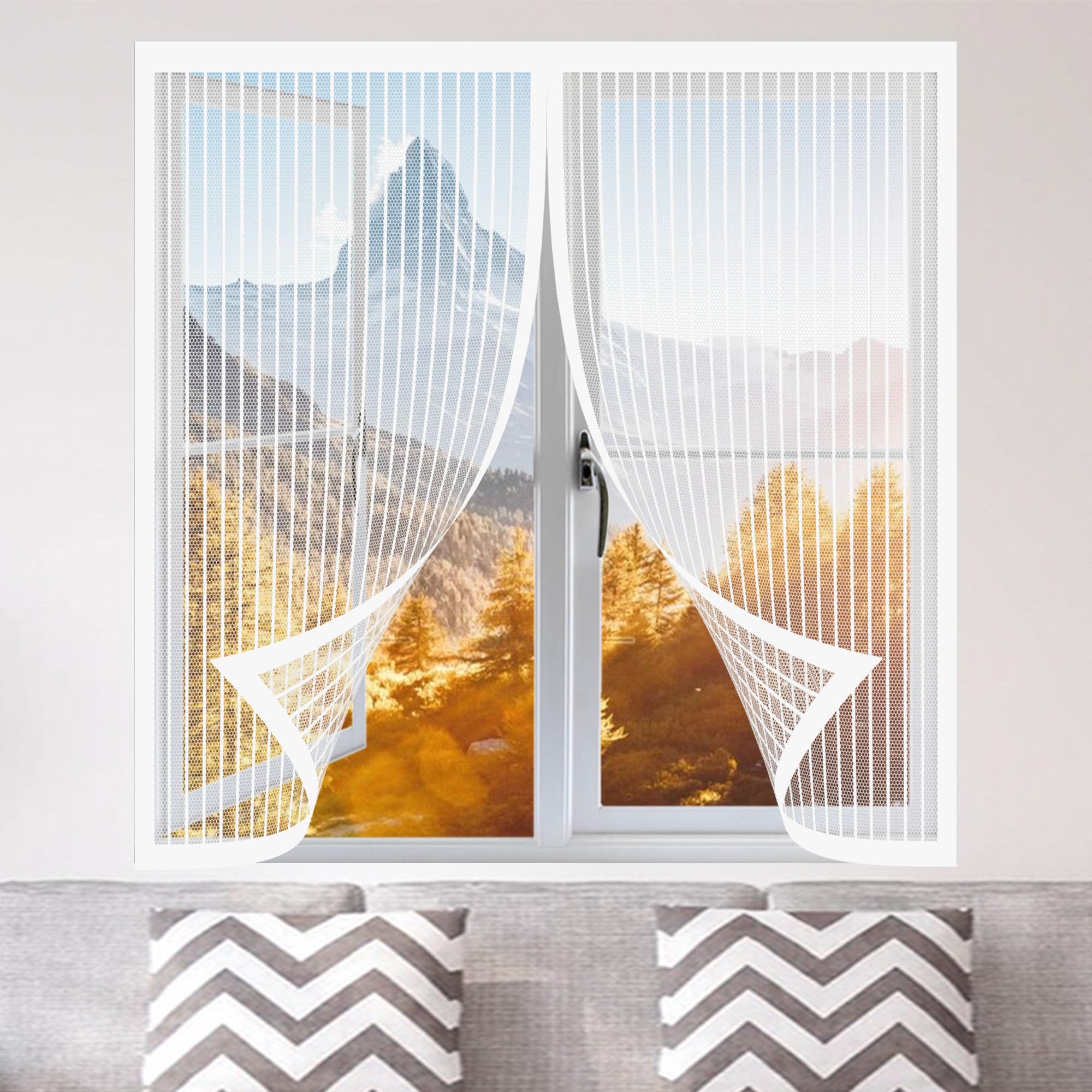 Magnetisch Deurhor 95 x 203 cm Houdt Frisse Lucht Binnen en Insecten Buiten, Te Installeren Zonder Te Boren Magnetisch Hor Voor Openslaande Deuren, Balkon, Slaapkamer, Zwart