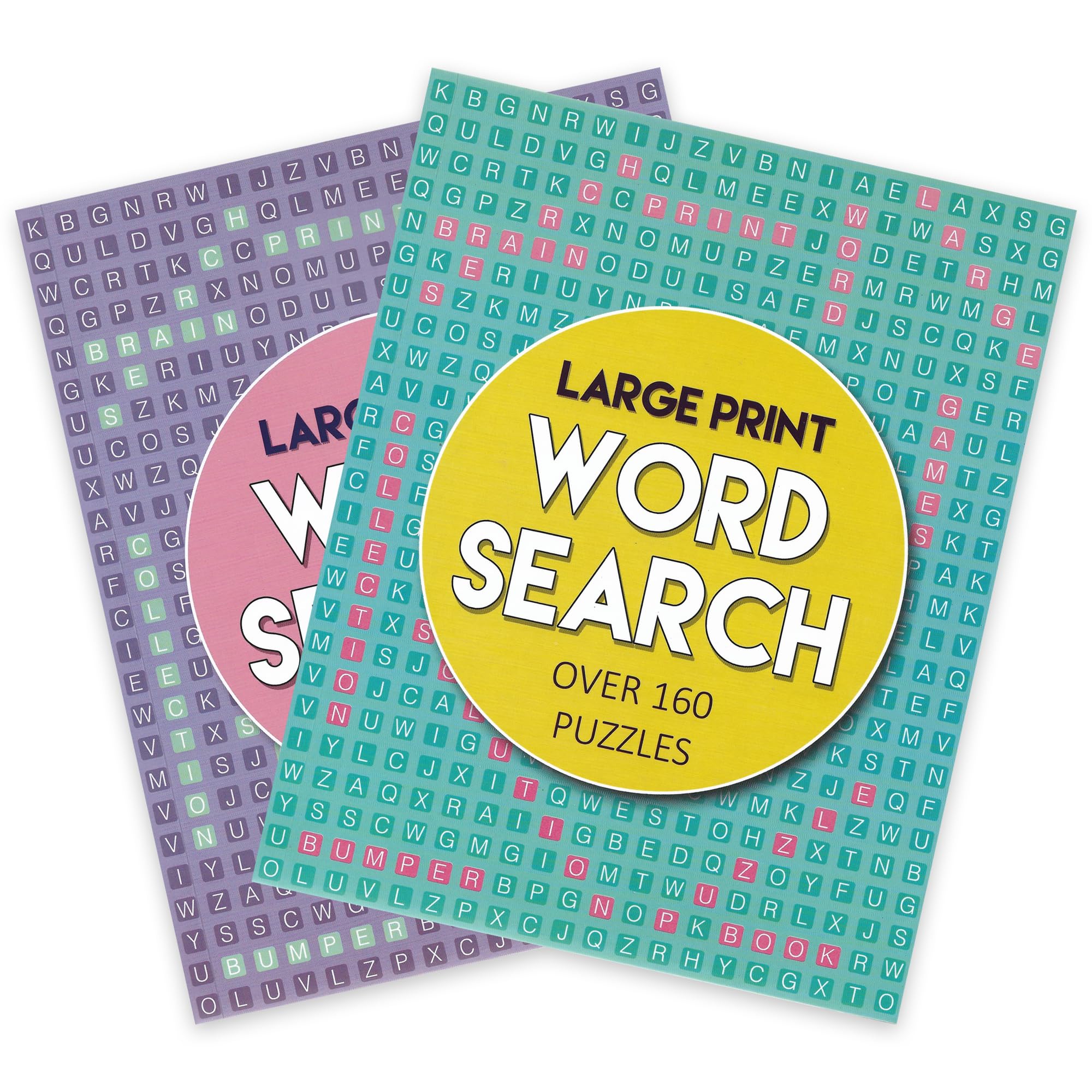 Wf Graham A4 Bumper Large Print Wordsearch Puzzle Books - Set Of 2 - Word Search Books For Adults, Travel Game Brain Teasers - Over 160 Puzzles In Each