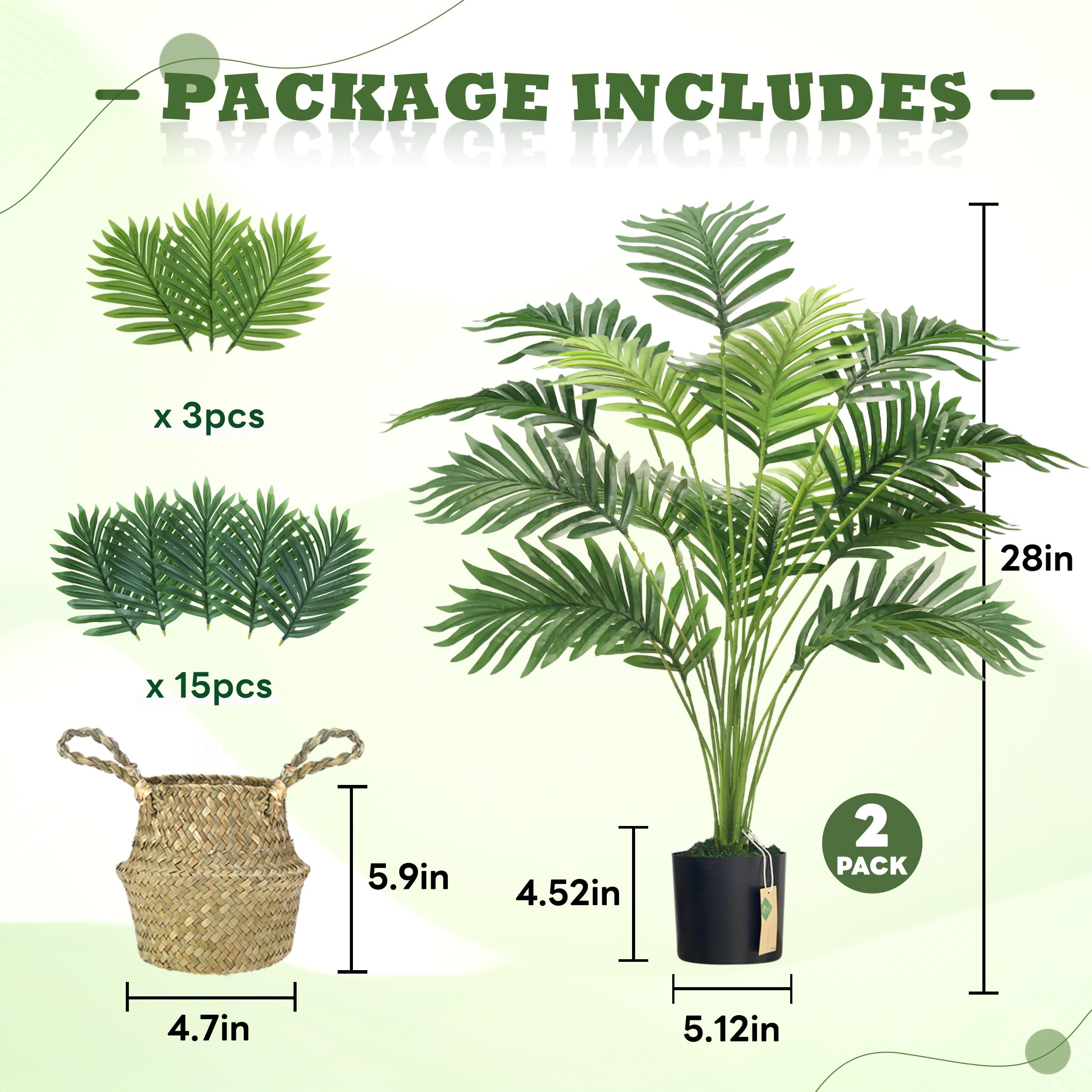 Der Rose Kunstplanten voor binnen, palm in pot, 71 cm, kunstplant, ideaal voor de decoratie van woonkamer, slaapkamer, kantoor en tuin (1 pot