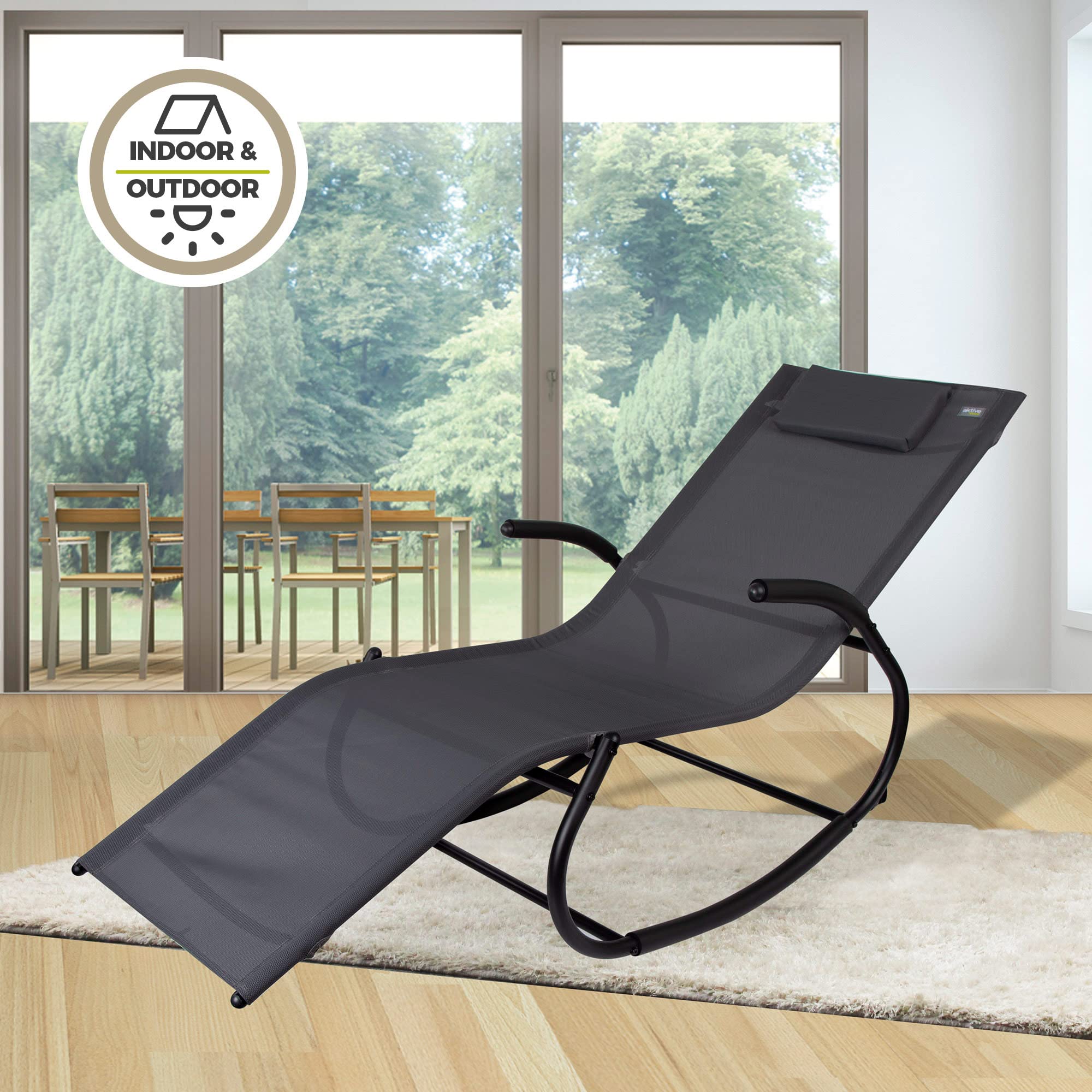 Image secondaire de Chaise Longue de Jardin AKTIVE avec Coussin et Protection UV