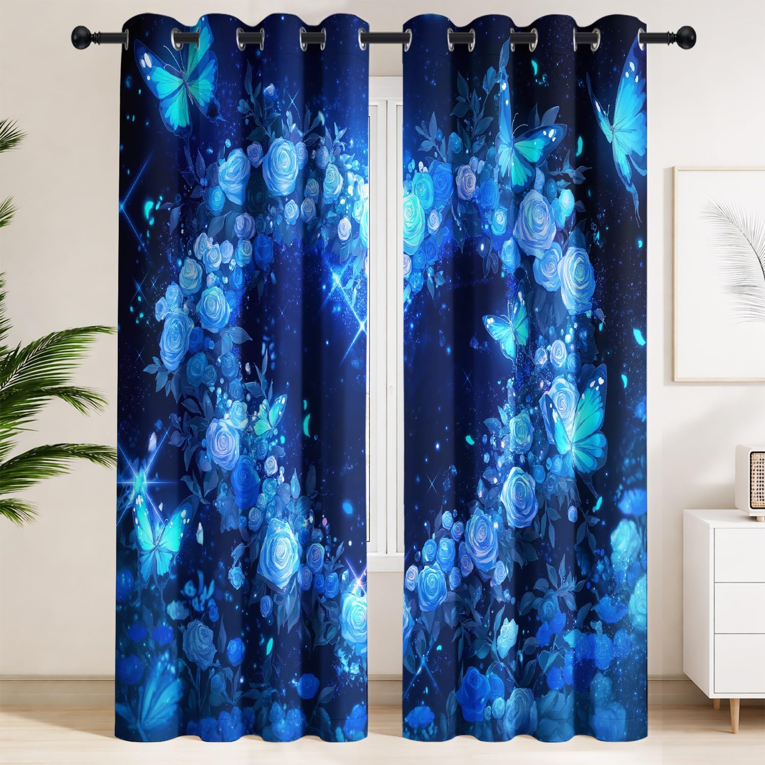 Rideau occultant anime féerique 117x183 cm pour une chambre romantique