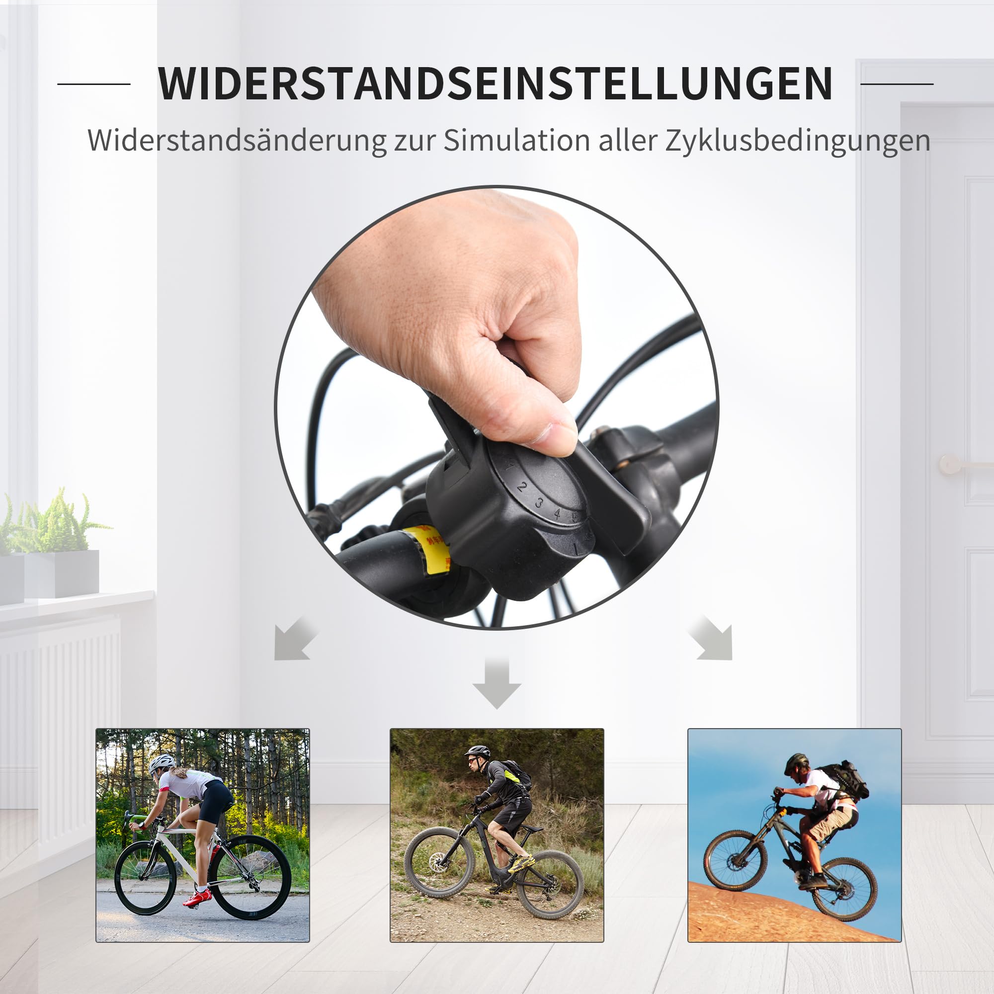 HOMCOM Rollentrainer Fahrradtrainer Fahrrad Heimtrainer Fahrrad Übung Magnetbremse klappbar verstellbar 26"-28" oder 700C Stahl Silber 54,5 x 47,2 x 39,1 cm