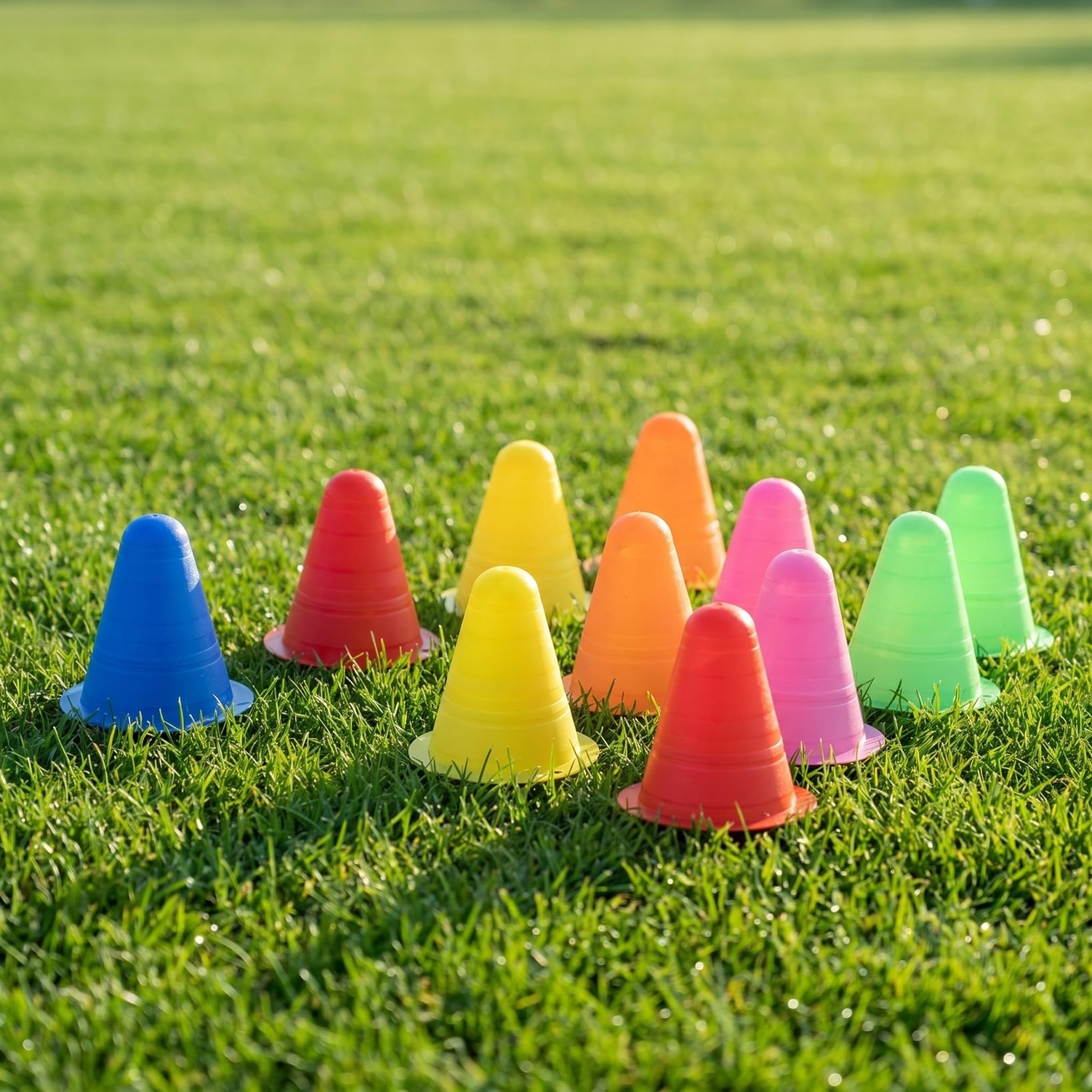 POPETPOP 12 PièCes CôNes D'Agilité Empilables Plastiques LéGers pour Enfants Mini CôNes De Football Et Patinage Roller Exercices De DextéRité Et EntraîNement Sportif