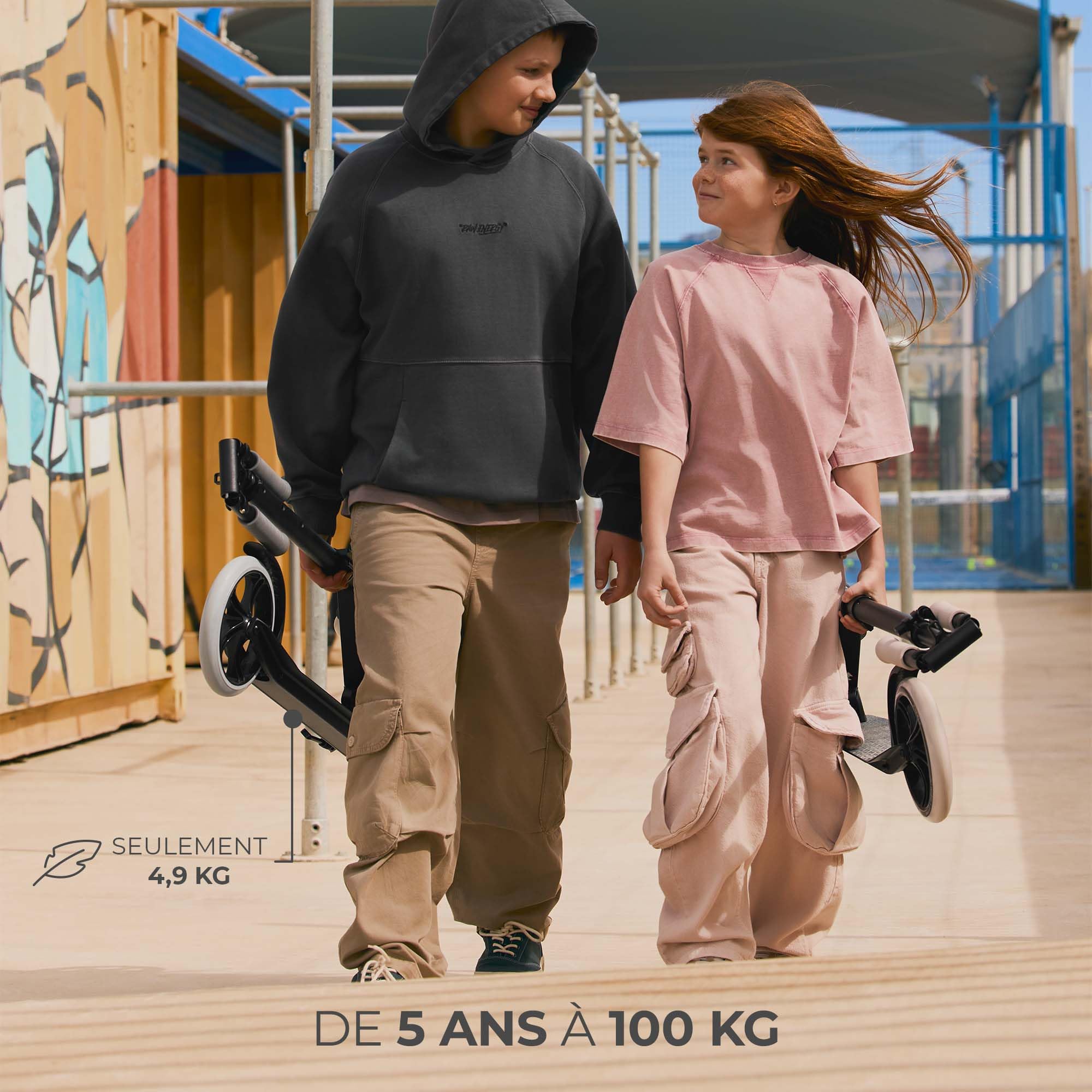 Kinderkraft Freely Trottinette pour Enfants à partir de 3 Ans, jusqu'à 100 kg, Pliage Rapide, Roues en polypropylène