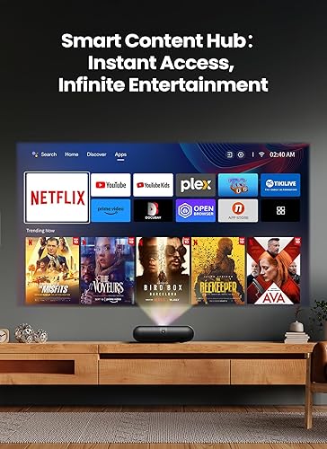 Miniatura 6 de Yaber K300s Proyector láser triple  Proyector inteligente de alcance ultra corto con WIFI y Bluetooth, Google TV integrado y altavoz JBL de 30 W,