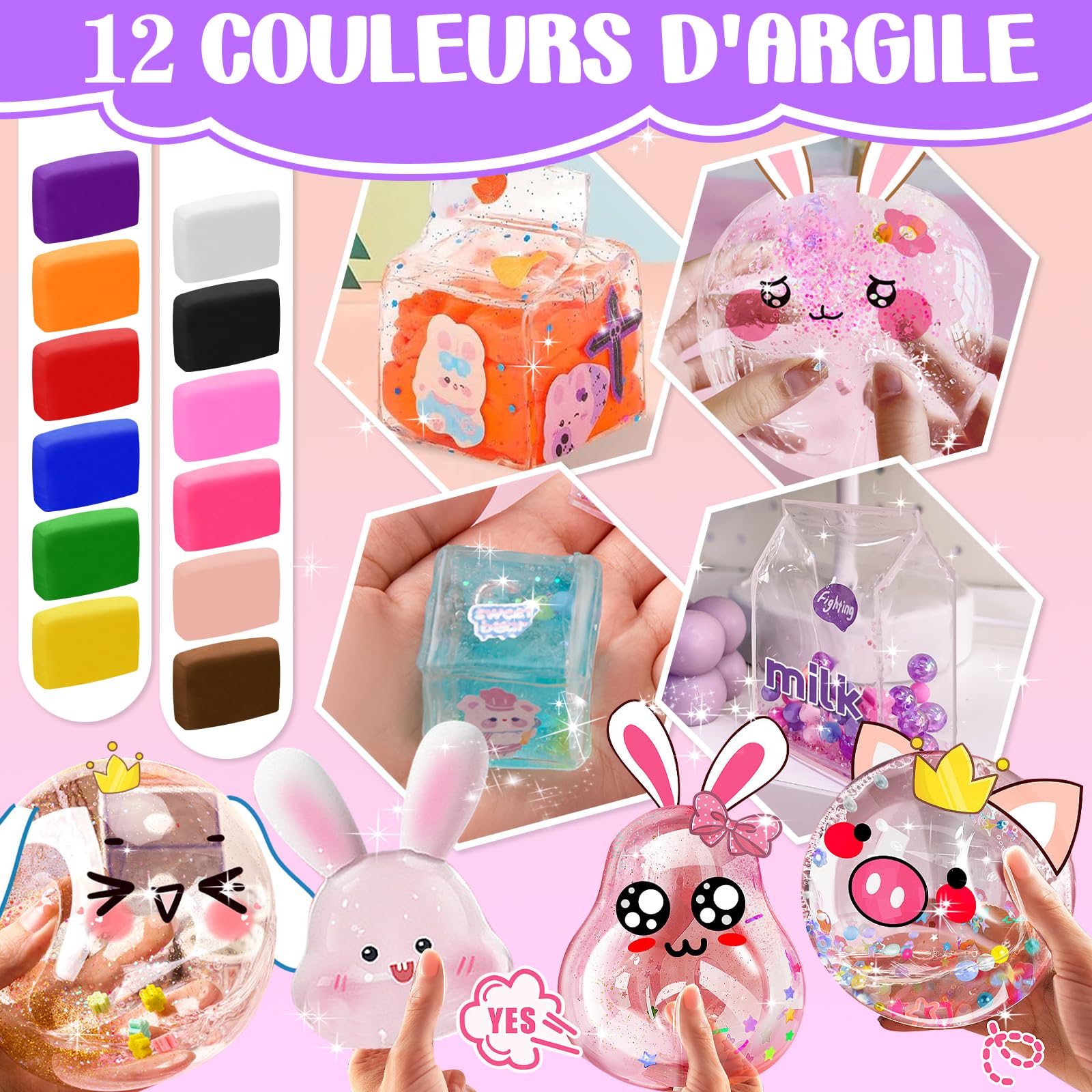Herenear 64 Pièces Nano Tape Bubbles Kit, 5 Nano Tape, Ballon à Bulles en Plastique Fait Maison, DIY Craft Kit Cadeaux de Fête pour Enfants Herenear 64 Pièces Nano Tape Bubbles Kit, 5 Nano Tape, Ballon à Bulles en Plastique Fait Maison, DIY Craft Kit Cadeaux de Fête pour Enfants