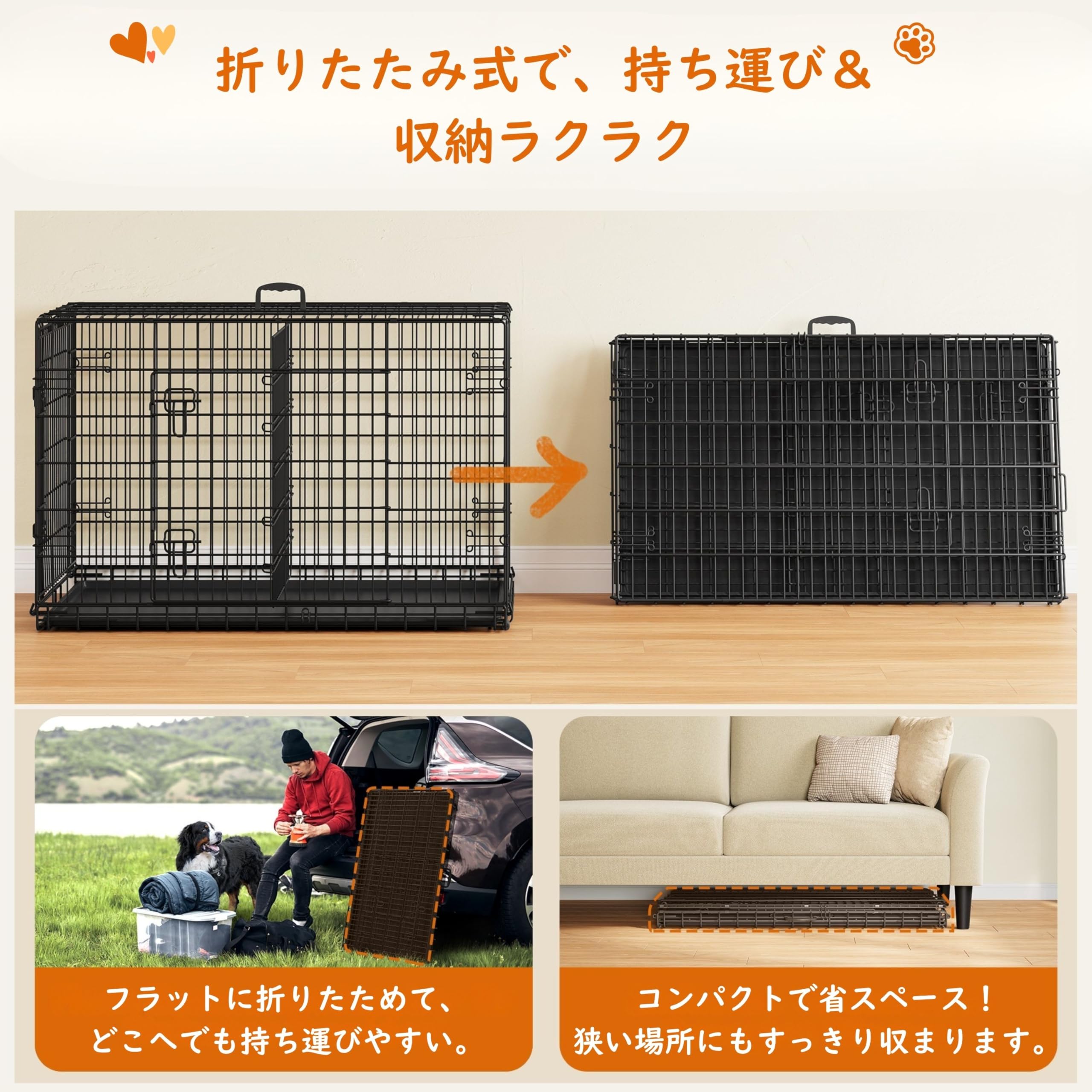 Amazon | Yaheetech ペットサークル 犬 ケージ 犬用ゲージ 小中大型犬