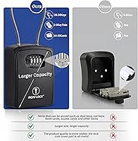 Vista 2 de Iron Lock Caja de bloqueo de llave portátil con grillete de cable y montaje en pared, caja de metal resistente al agua para llaves con código