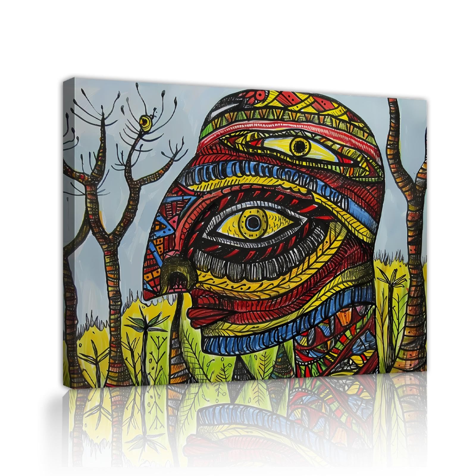 SHENGPOSTER Obraz olejny styl farby na płótnie botaniczna kolorowa twarz sztuka ścienna obrazy plakaty do akademika mieszkanie dekoracja domu łatwe do powieszenia 55 x 70 cm rama wewnętrzna