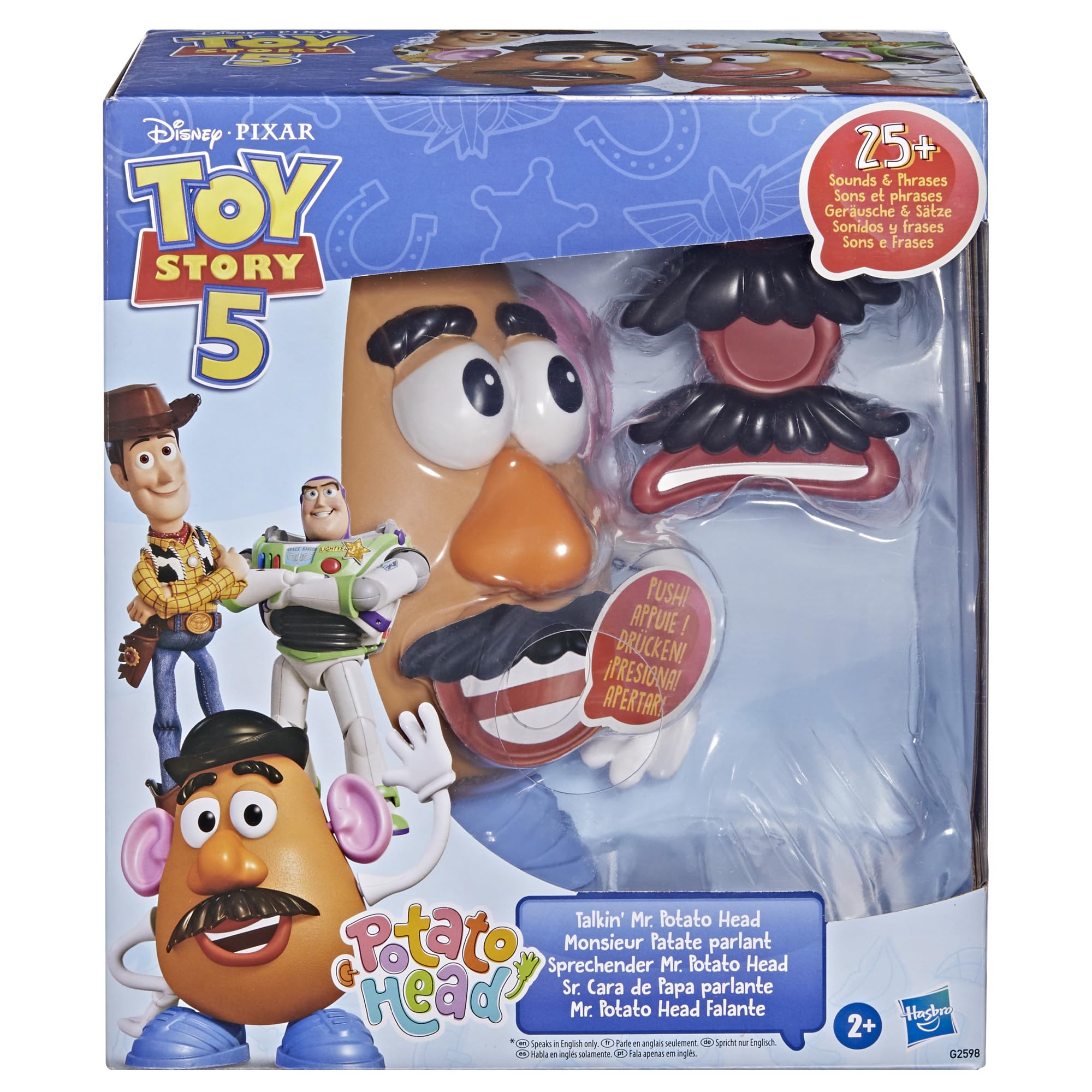 Potato Head Gadający Pan Bulwa z filmu "Toy Story 5" wytwórni Disney/Pixar z ponad 25 efektami dźwiękowymi i wypowiadanymi frazami, zabawki przedszkolne dla dzieci w wieku od 2 lat - wersja angielska