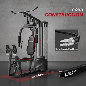 SPORTNOW Compact Home Gym System, Multi Gym, 45kg Weight Stack