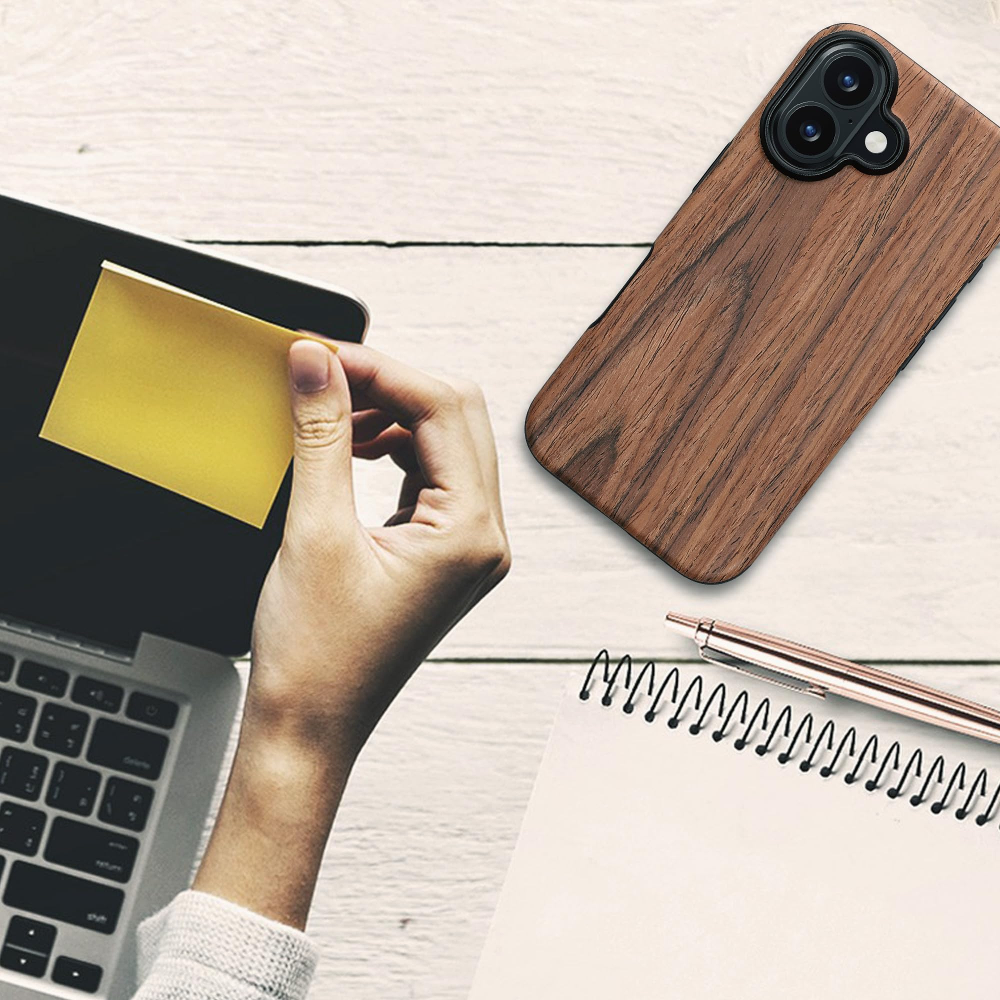 Image secondaire de Coque en Bois pour Apple iPhone 16 - Étui de Protection Durable et Élégant