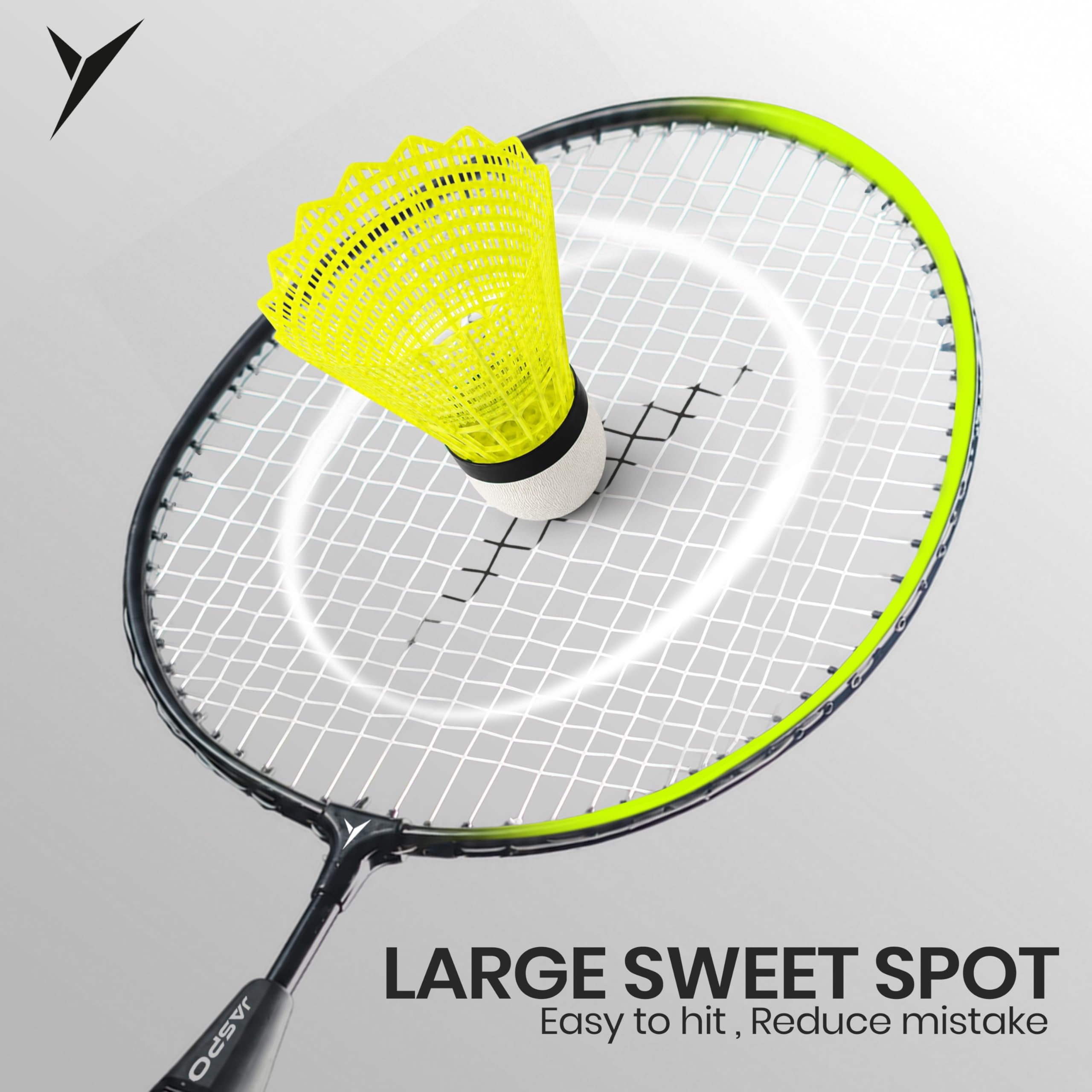 Jaspo Kidzy Steel Badminton Racket Set (18 inches Length) with 3pc. Plastic Shuttlecock (NEON Green)-Recommended for Kids only 3
