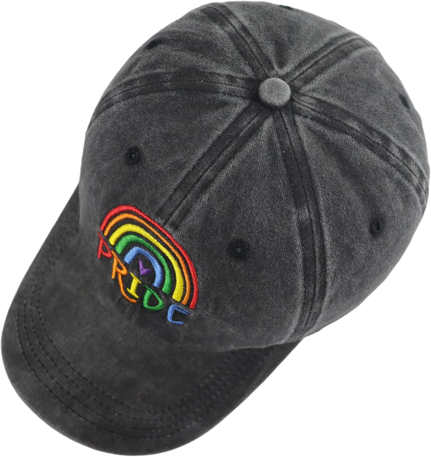 Pride Rainbow Hats for Men Women, Funny Adjustable Cotton Embroidered LGBTQ Gay Heart Baseball Cap - Image 5