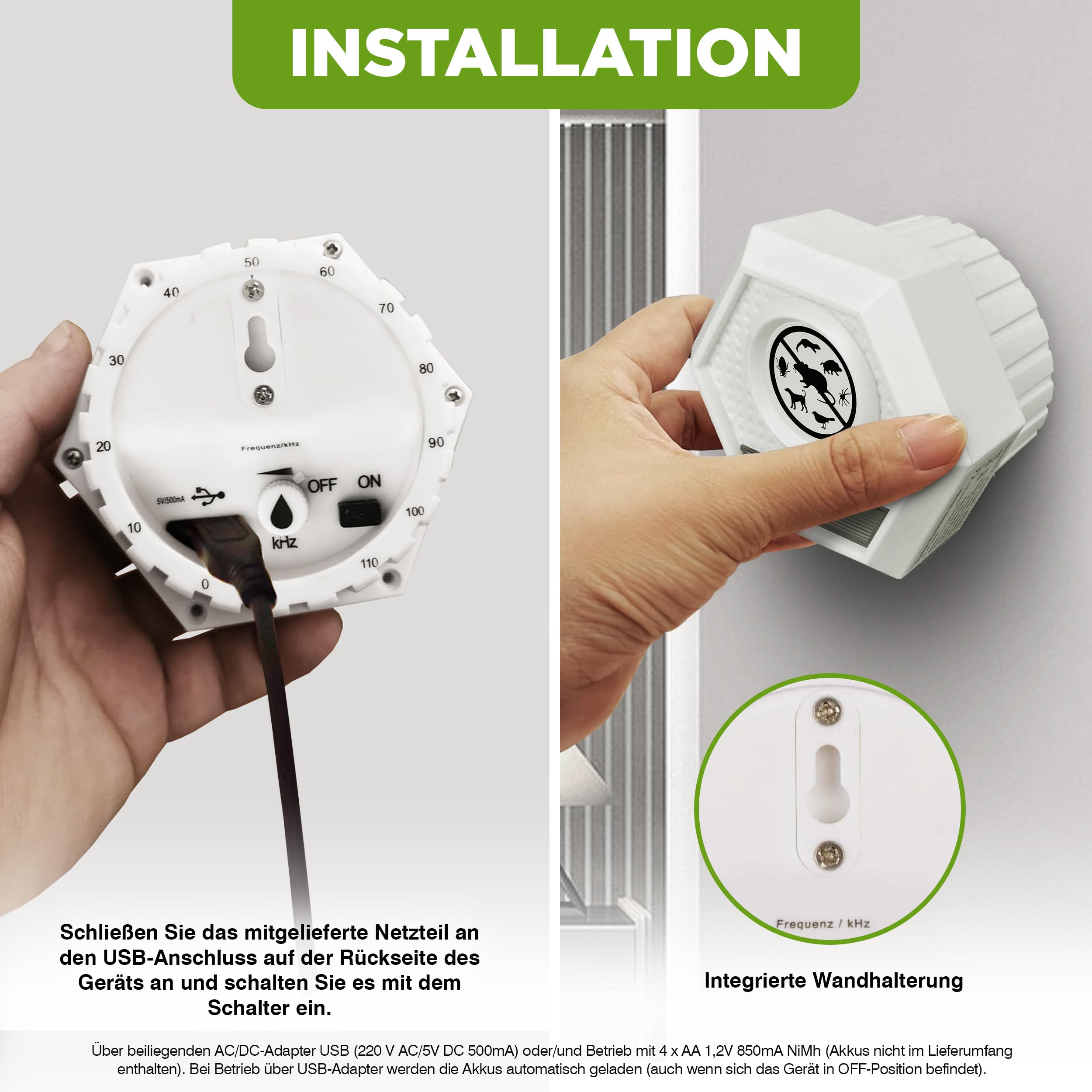 ISOTRONIC Ultraschall Mäuseabwehr zum Mäuse & Ratten vertreiben – Schädlingsvertreiber mit Ultraschall & Lichtblitz – Mäuseschreck ohne Gift & Mausefalle – 100m² Wirkungsbereich (1 Stück)