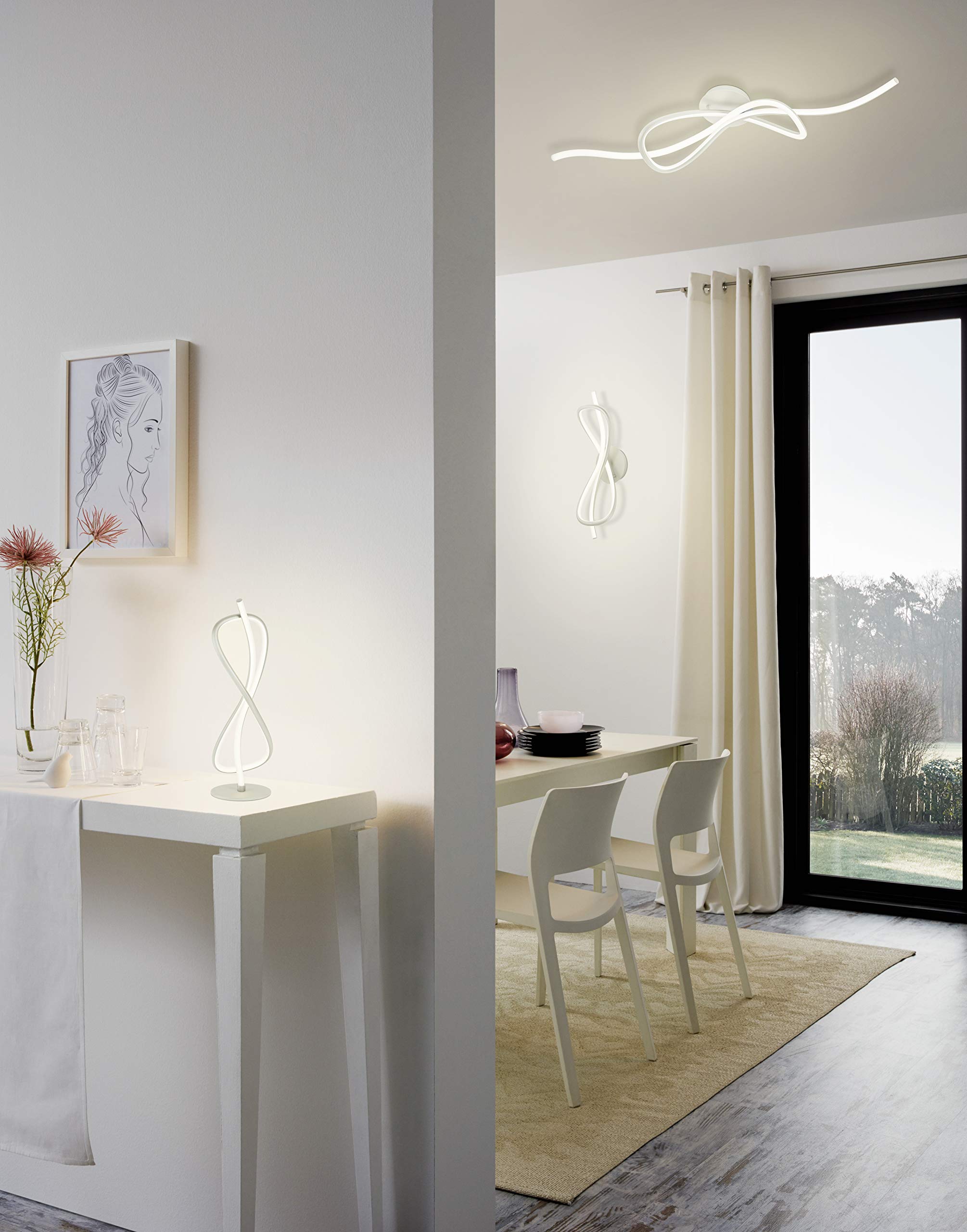 Eglo LED Table lamp Novafeltria, Single-Flame Table Light, Bedside lamp Made of Steel, Aluminium and Plastic - Image 4