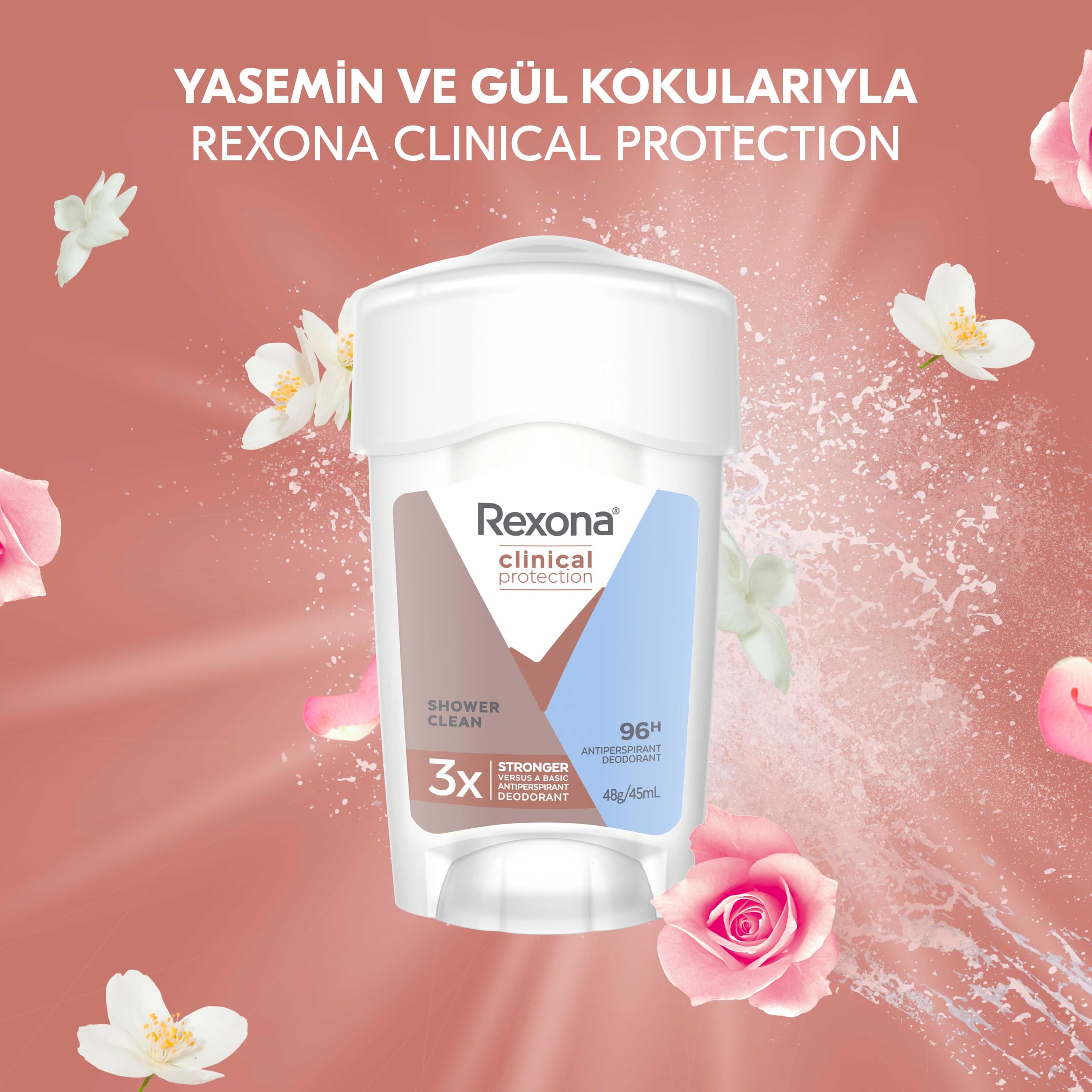 Rexona Clinical Protection Kadın Stick Deodorant Shower Clean 45
